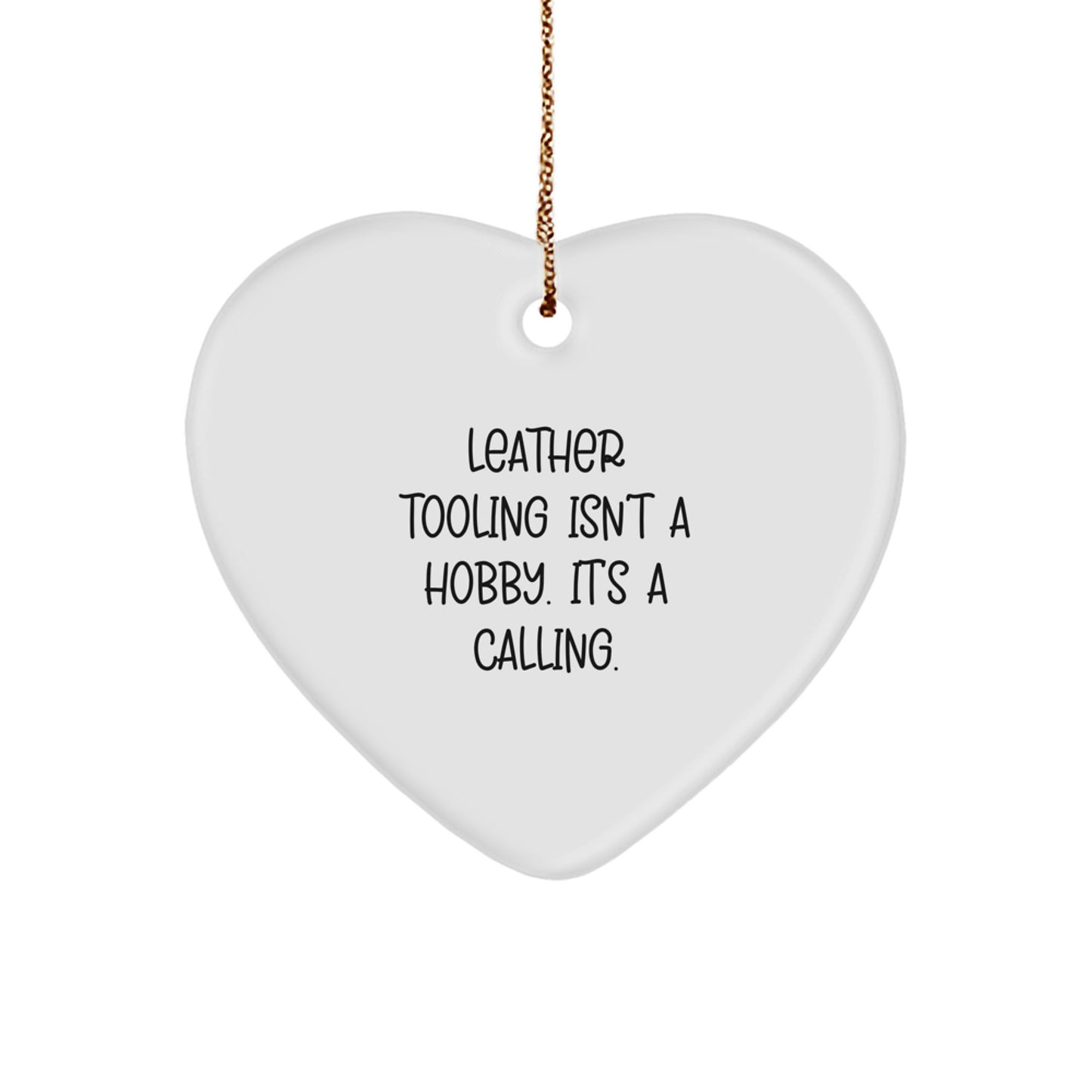 Leather Tooling Gifts for Family, Friends, and Coworkers - Funny Heart Ornament for Christmas Unique Presents - Image 1