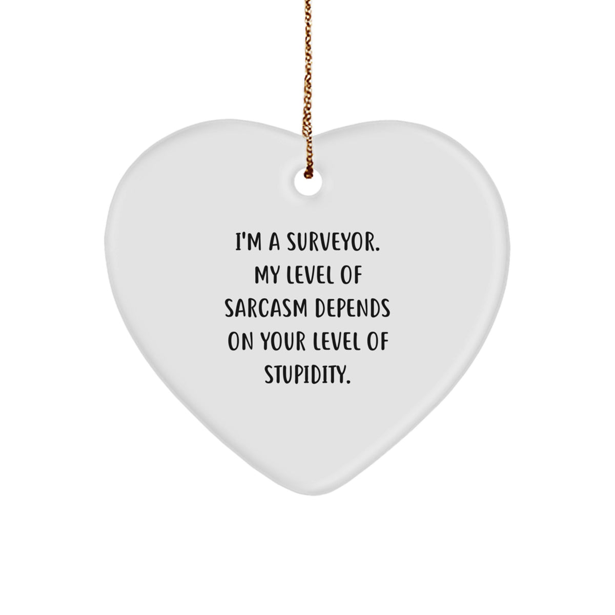 Funny Surveyor Gifts for Men, Heart Ornament with Sarcastic Quote, Gifts from Friends for Surveyor - Image 1