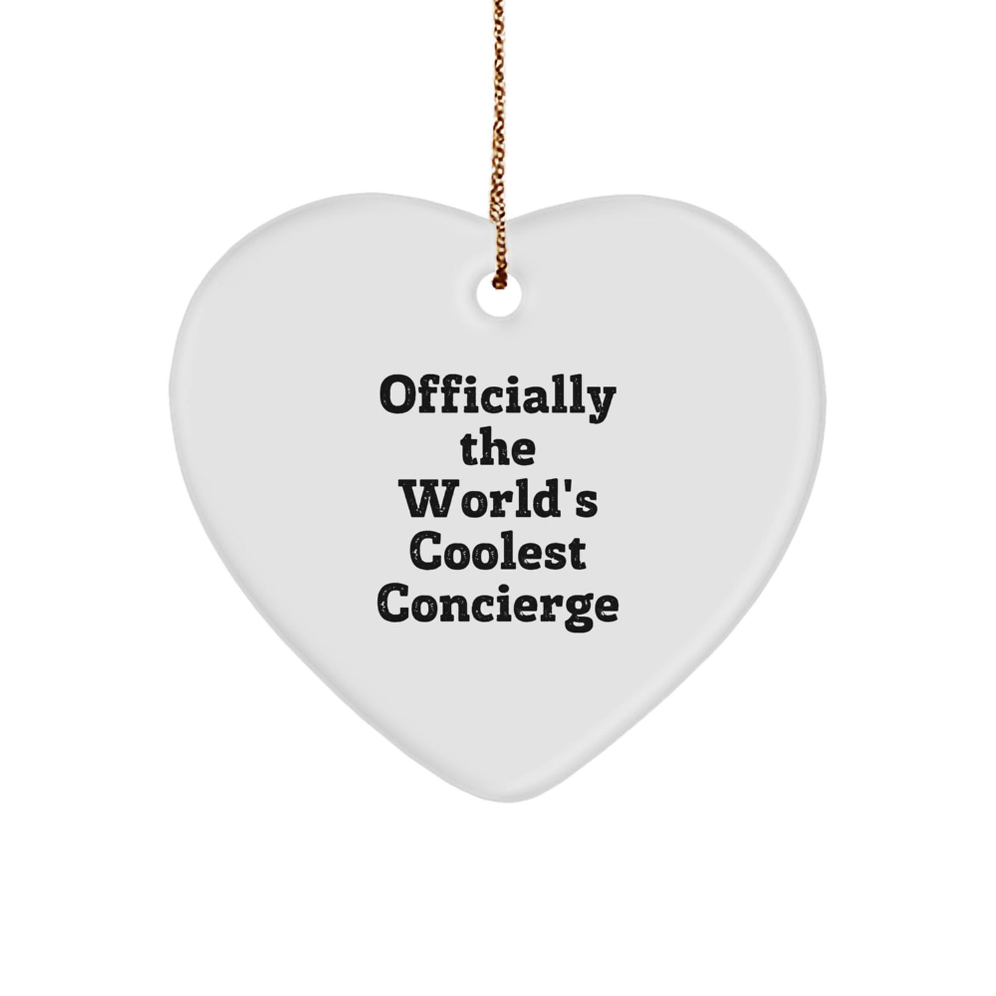 The Concierge's 'World's Coolest' Heart Ornament Gifts for Men, Women, and Family, Officially Funny, Perfect for Christmas Unique Gifts from Friends or Coworkers - Image 1