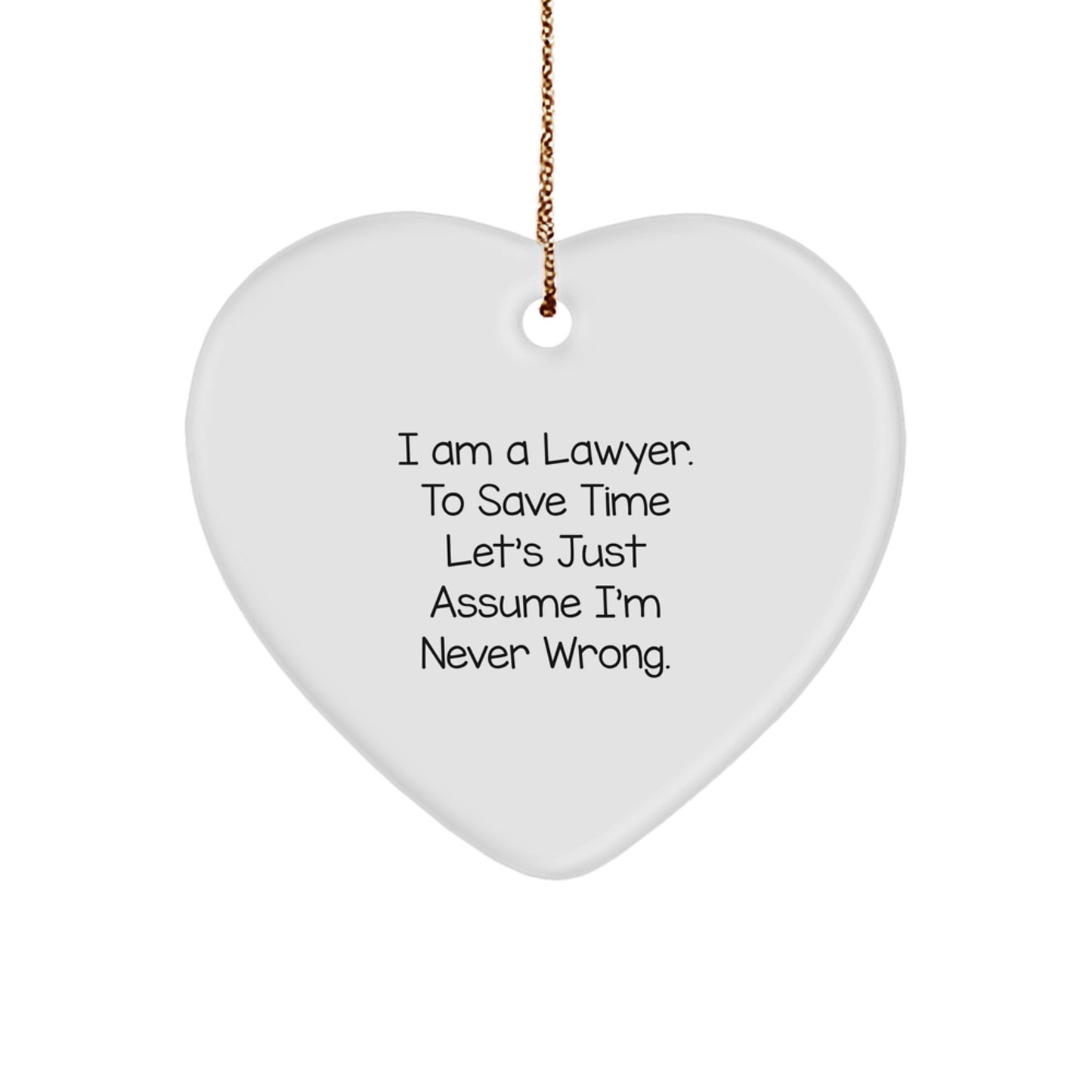 Funny Lawyer Gifts for Christmas Unique Heart Ornament for Men or Women Friends Family Coworkers - Image 1