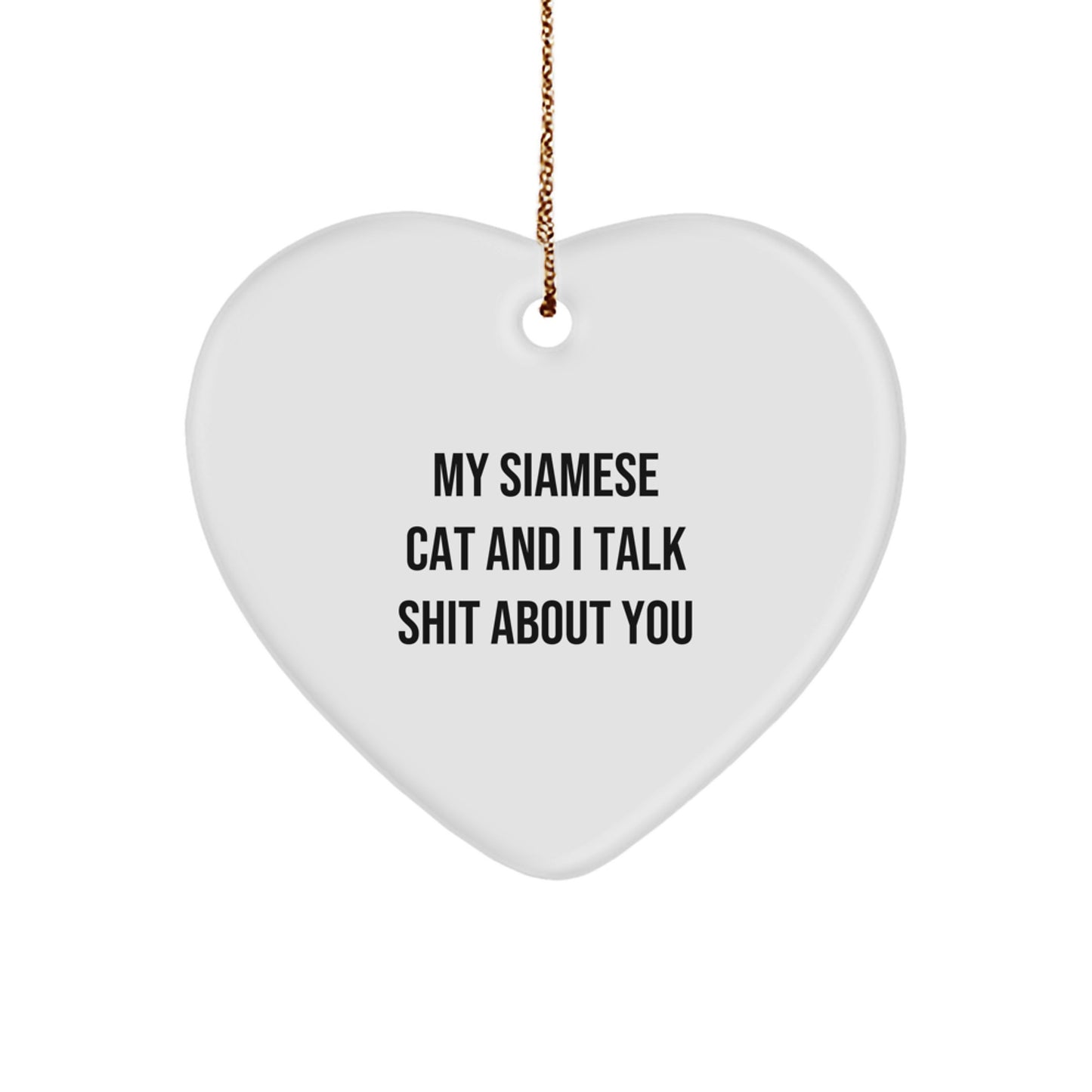 Siamese Cat Heart Ornament Novelty Christmas Gift for Friends - Image 1