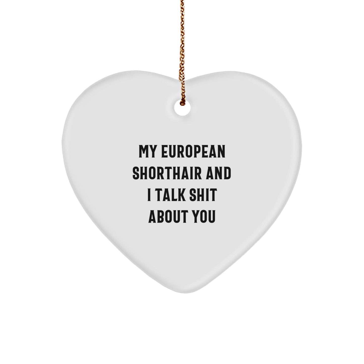 Christmas Gift for Teens Surprise European Shorthair Cat Heart Ornament - Image 1
