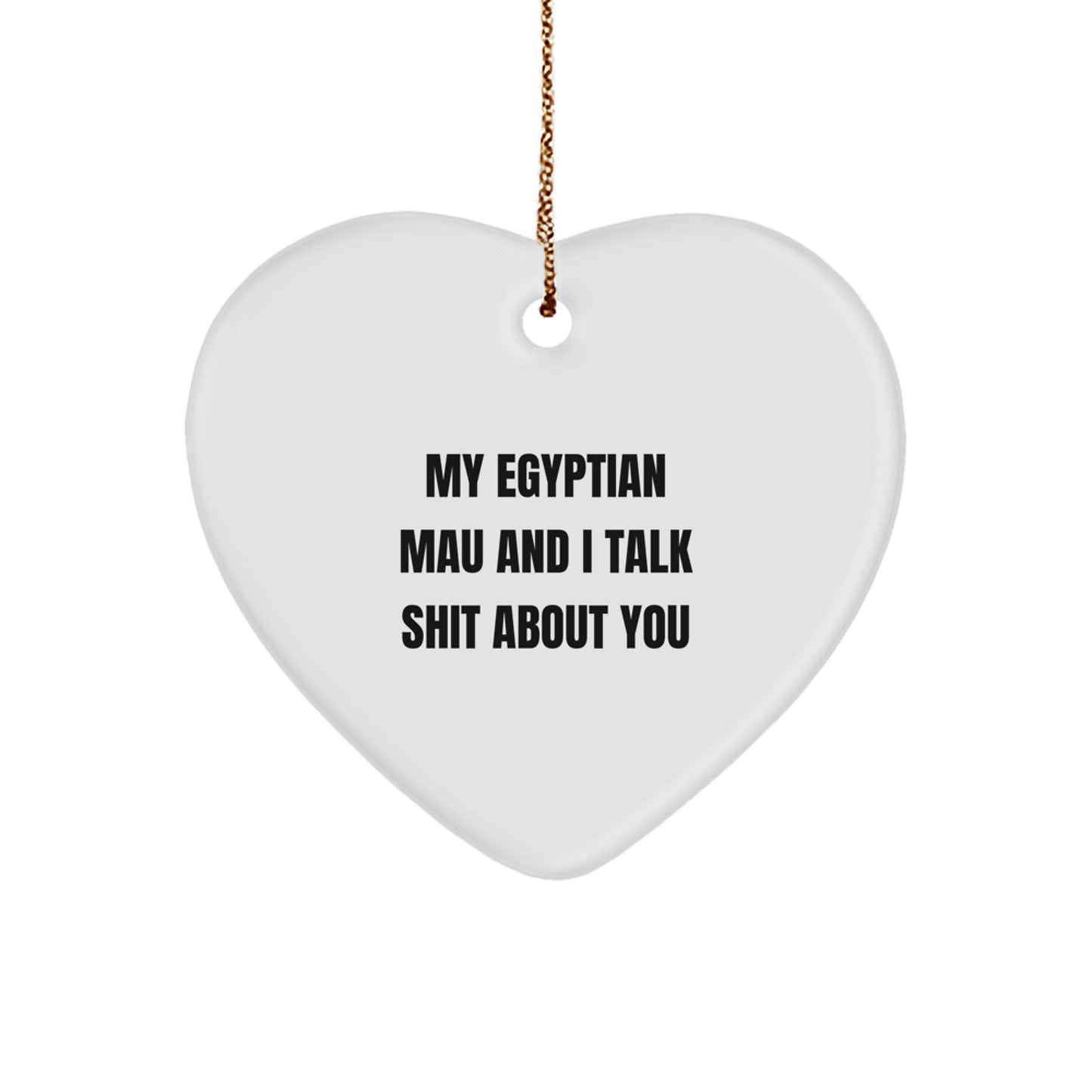 Novelty Egyptian Mau Heart Ornament for Friends Surprise Christmas Gift - Image 1