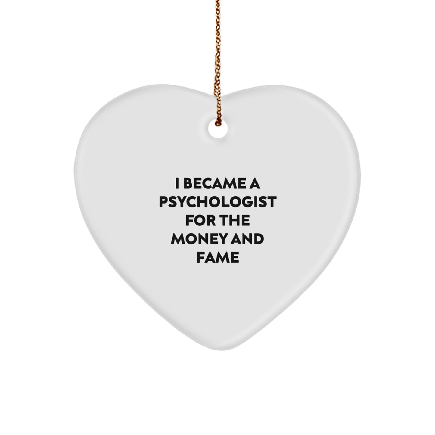 Funny Psychologist Gifts, Heart Ornament for Christmas Unique Gifts from Family to Psychologist - Image 1