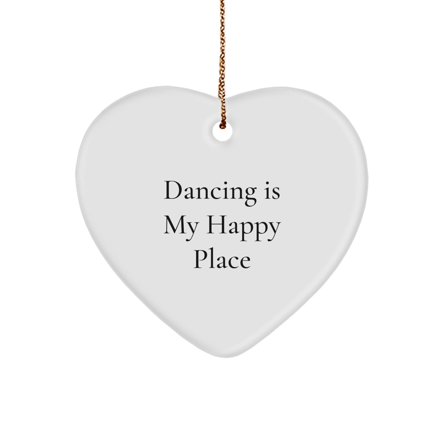 Family Treasure White Heart Christmas Ornament for Dancing Fans Gift - Image 1