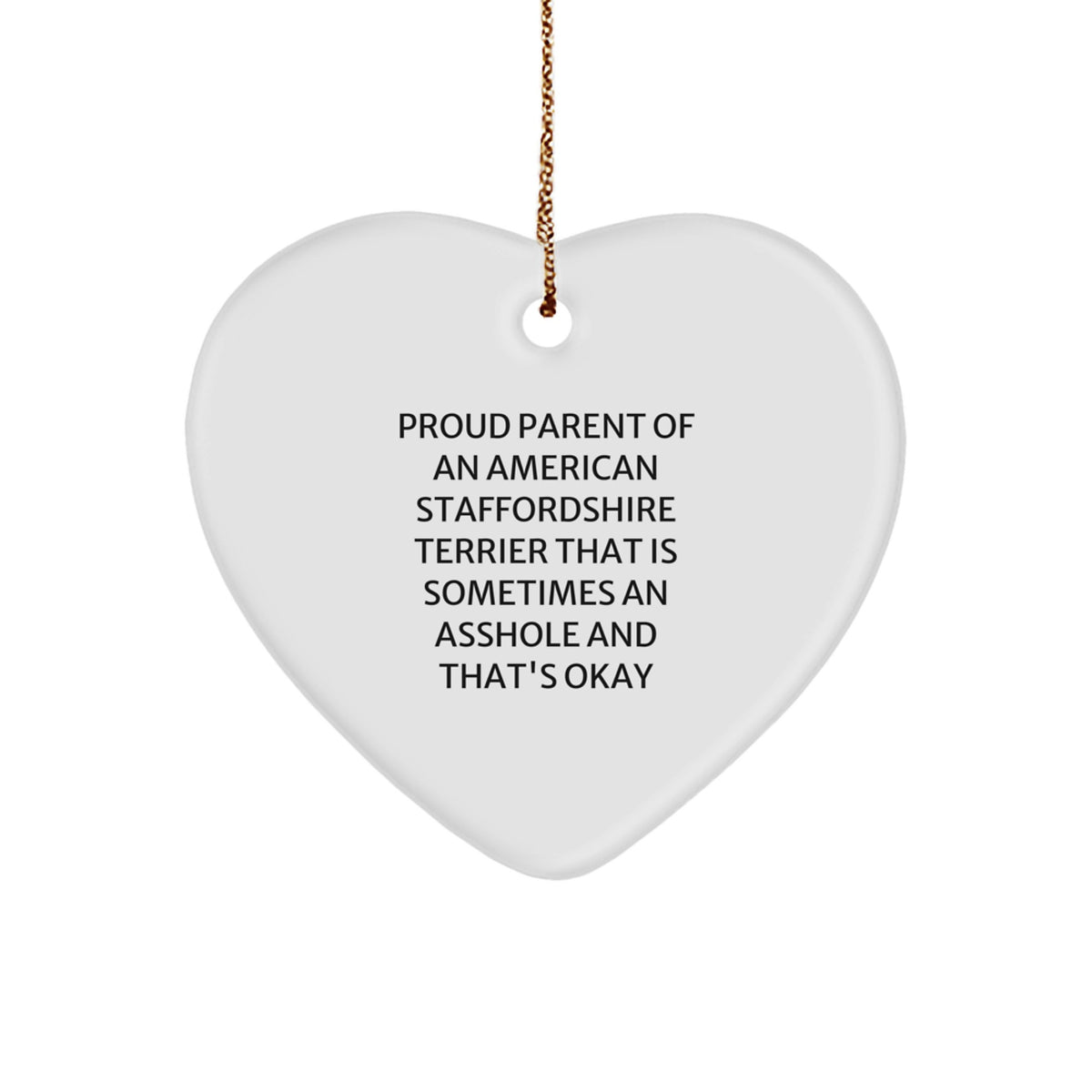 Christmas Gift for Teens American Staffordshire Terrier Heart Ornament - Image 1