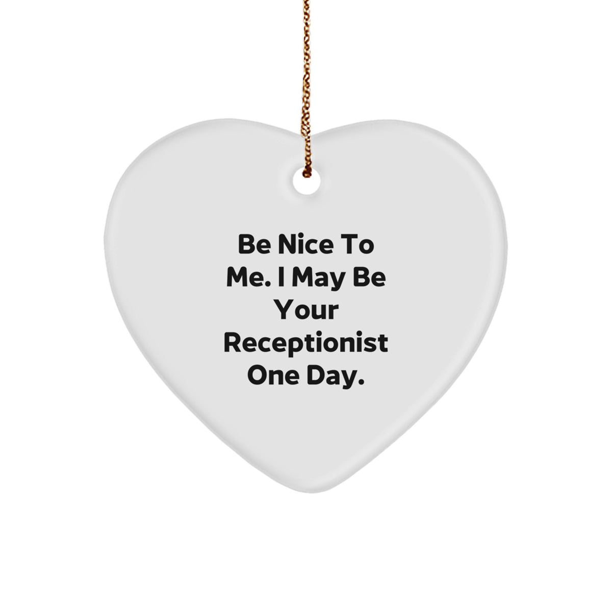 Funny Heart Ornament Gifts from Friends and Family to Receptionist Coworkers at Christmas Unique Office Decorations - Image 1