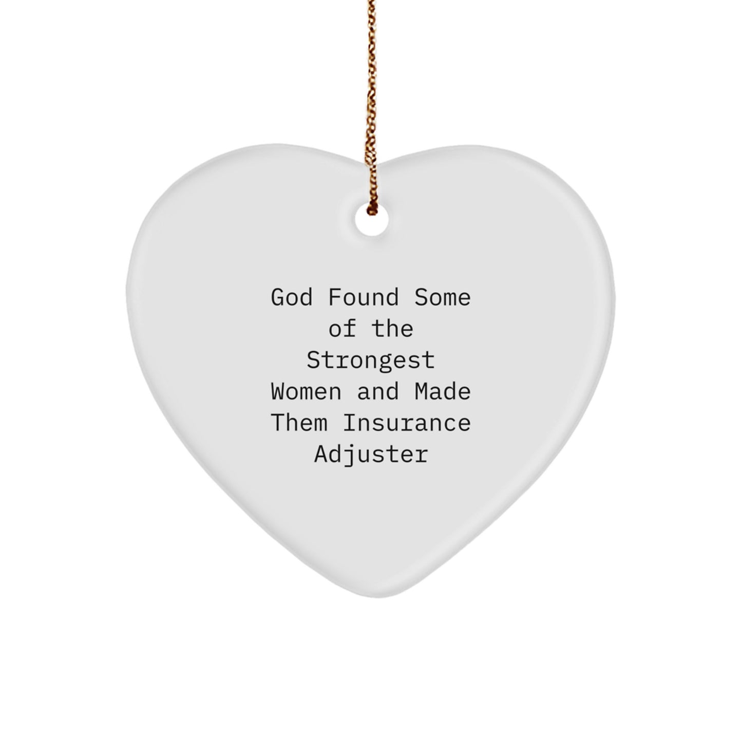Funny Insurance Adjuster Gifts, Heart Ornaments for Insurance Adjuster Women, Gifts from Women for Christmas Unique Gifts - Image 1