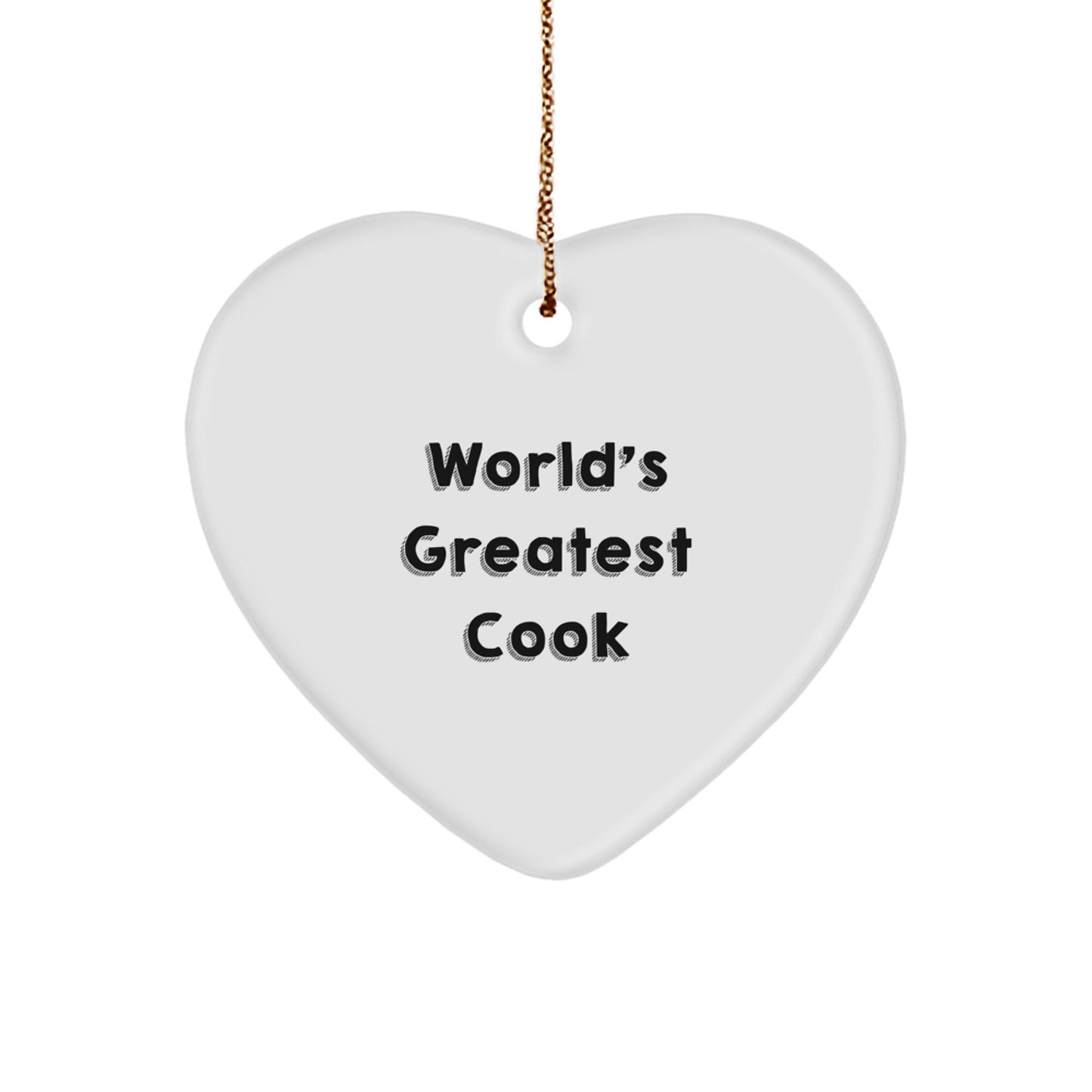 Funny Heart Ornament for World's Greatest Cook Gifts from Men, Women, Friends, or Family to Cook, Men, Women, Friends, or Family - Christmas Unique Gifts - Image 1
