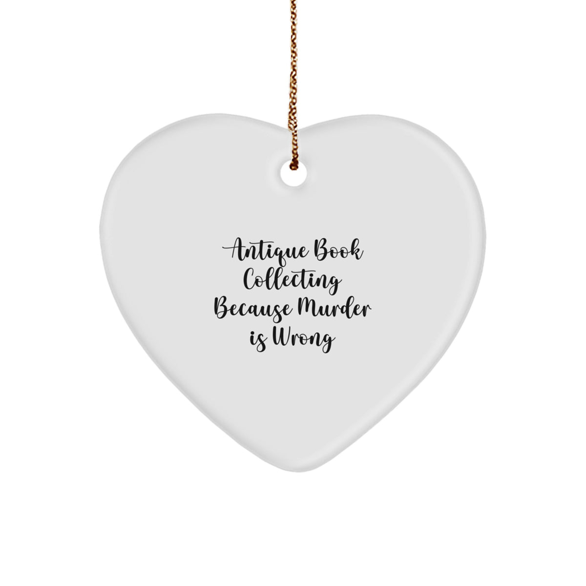 Sassy Antique Book Collecting Gift Christmas Ornament for Friends - Image 1