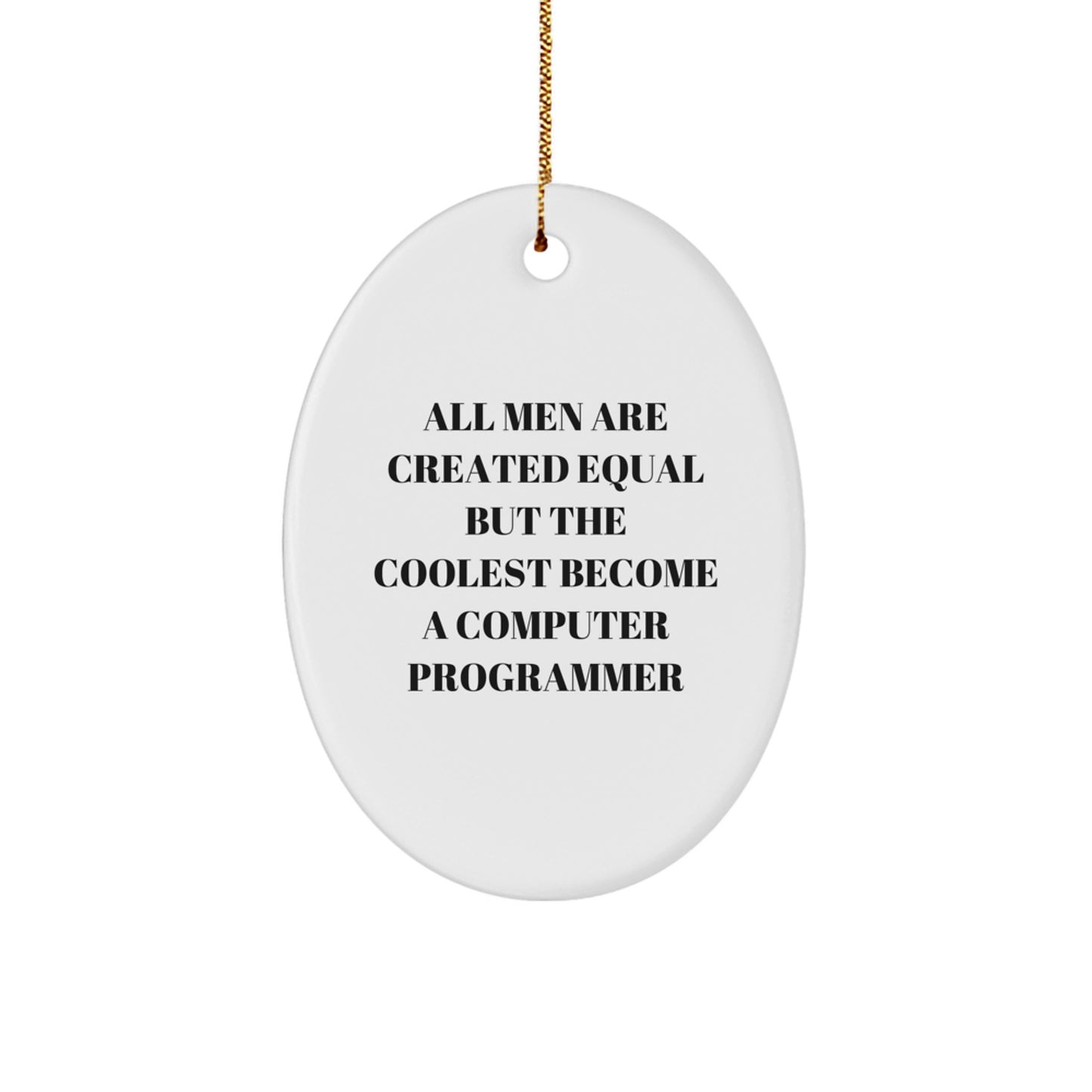 Funny Computer Programmer Gifts from Men - Oval Ornament for Christmas Unique Gifts - Inspirational Quote for Computer Programmer Men - Image 1