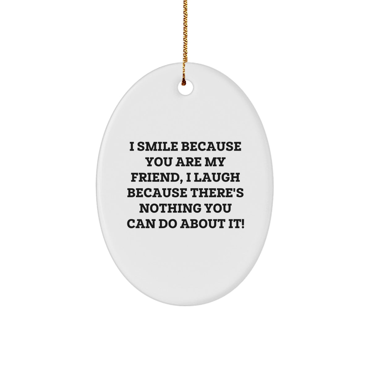 Funny Friend Oval Ornament Gifts from Men or Women to Friend for Christmas Unique Decoration - Image 1