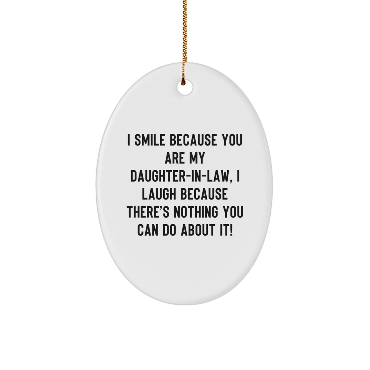 Playful Daughter-in-law Oval Ornament Christmas Gift for Friends - Image 1