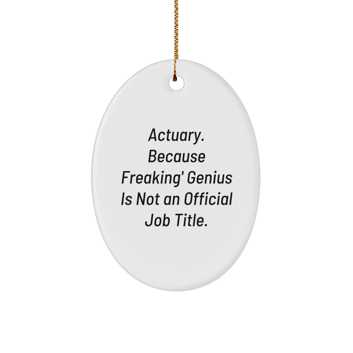Unique Actuary Oval Ornament Gifts from Friends, Coworkers, or Family - Inspirational geniuses Deserve This Cute Oval Ornament - Image 1