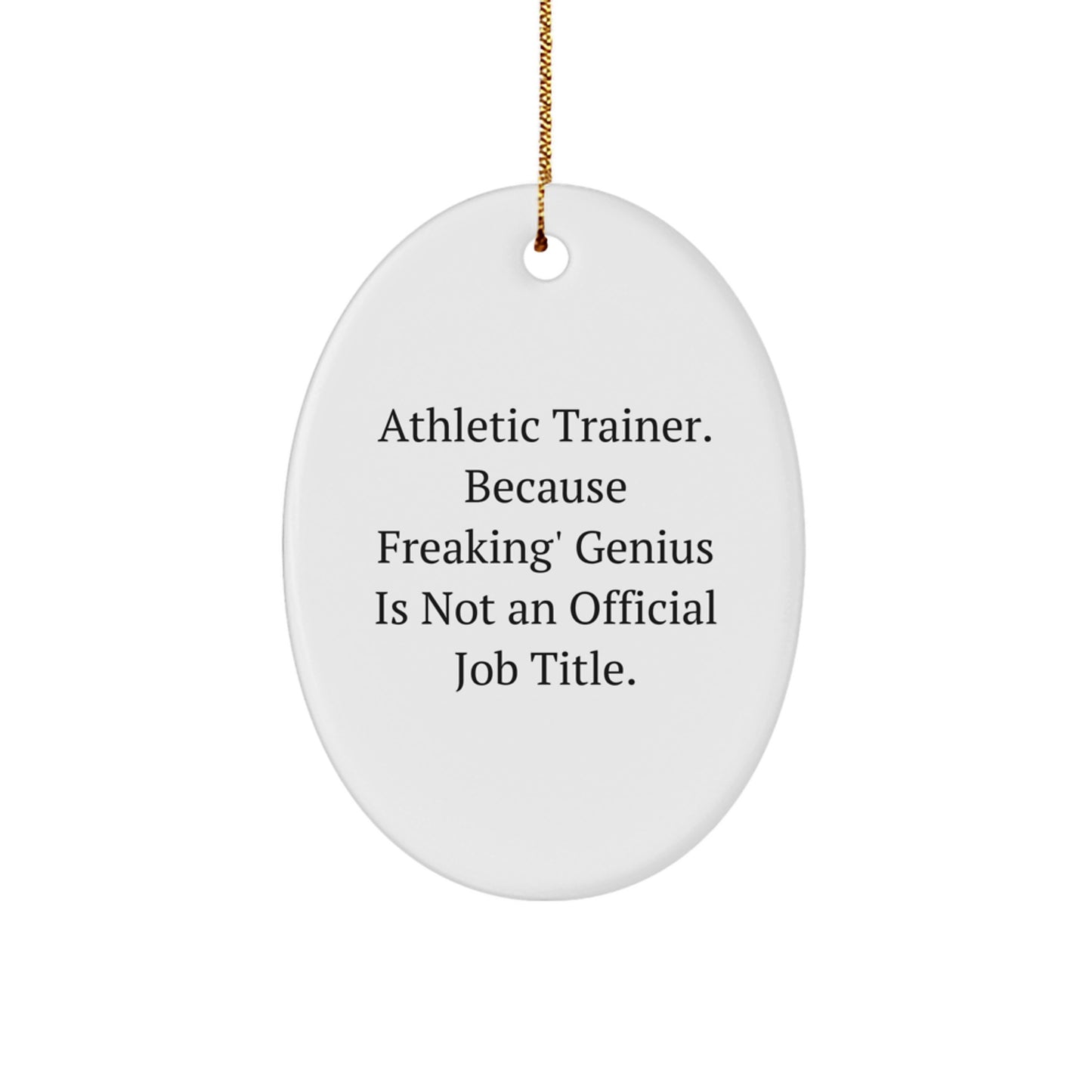 Funny Athletic Trainer Oval Ornament Gifts from Friends, Christmas Unique Gifts for Men, Oval Shaped Decorative Item - Image 1