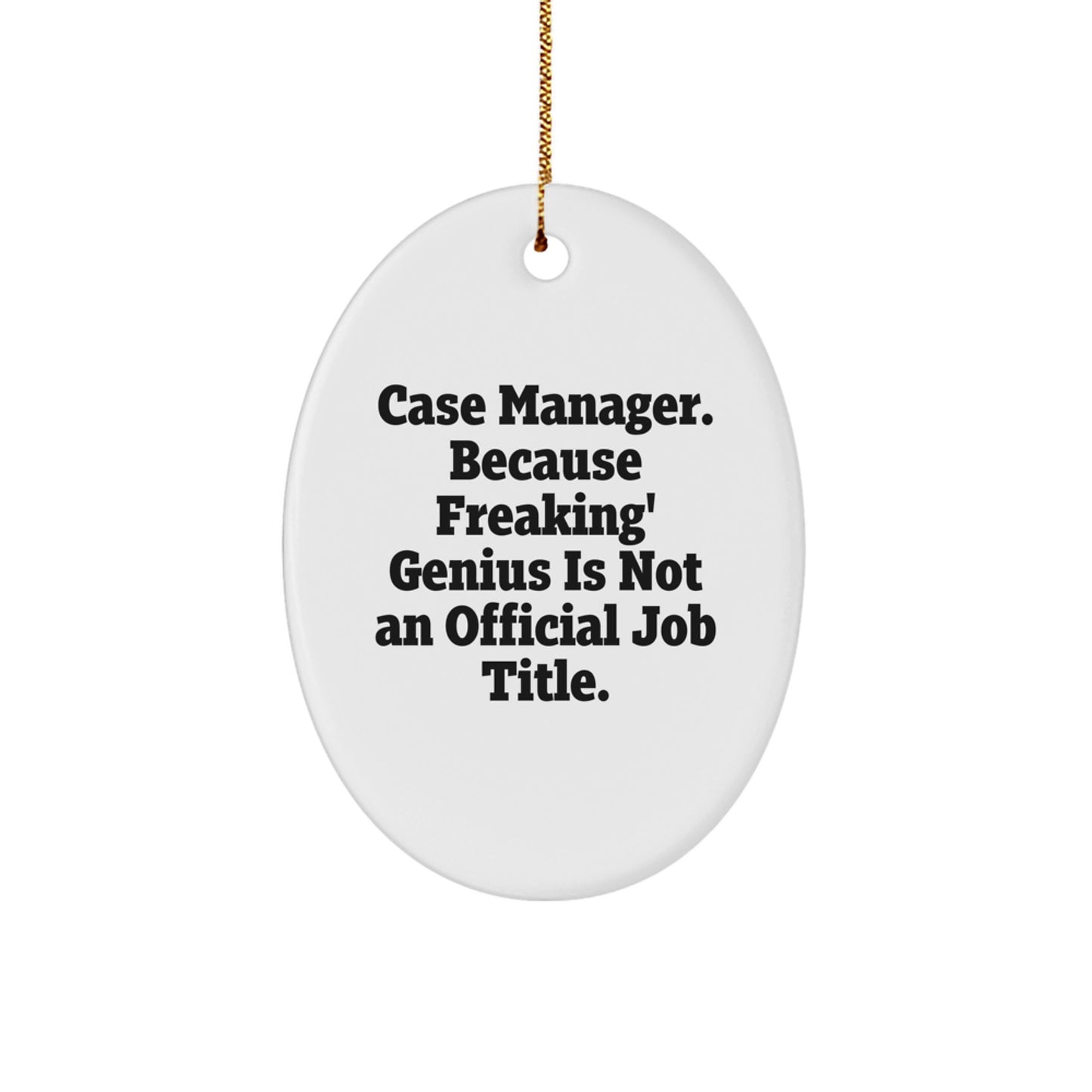 Funny Christmas Unique Gifts for Case Manager - Oval Ornament, Case Manager Gifts from Friends, Case Manager Appreciation, Oval Decorations - Image 1