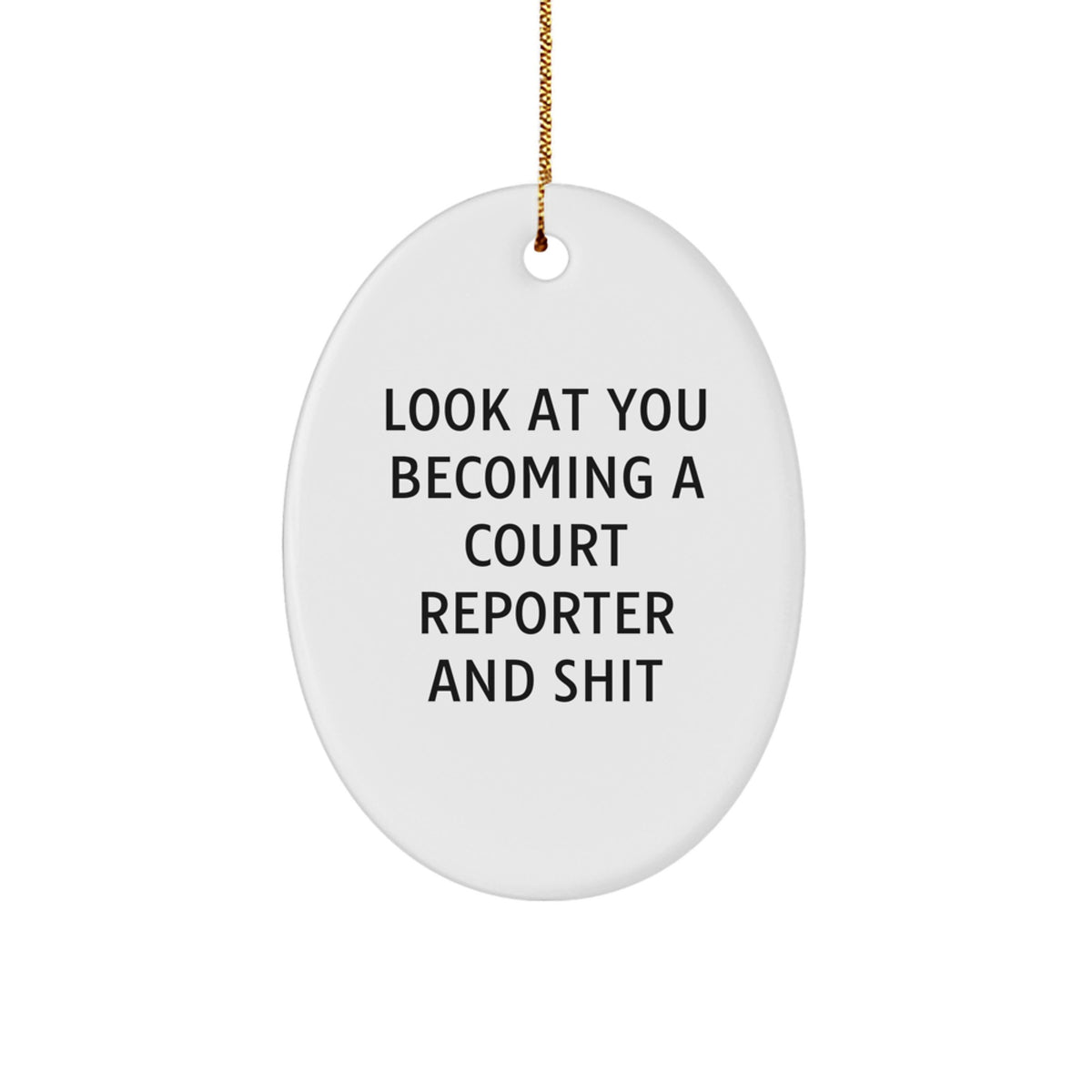 Christmas Unique Gift for Her Court Reporter Ornament White Present - Image 1
