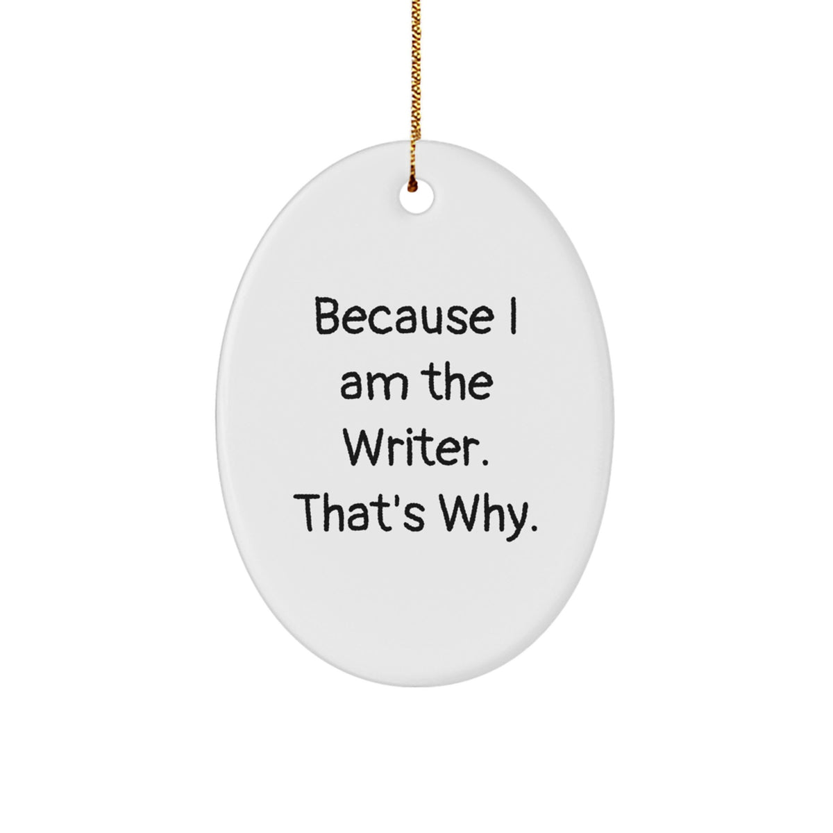 Cute Writer Oval Ornament Gift from Friends to Men for Christmas Decor - Image 1