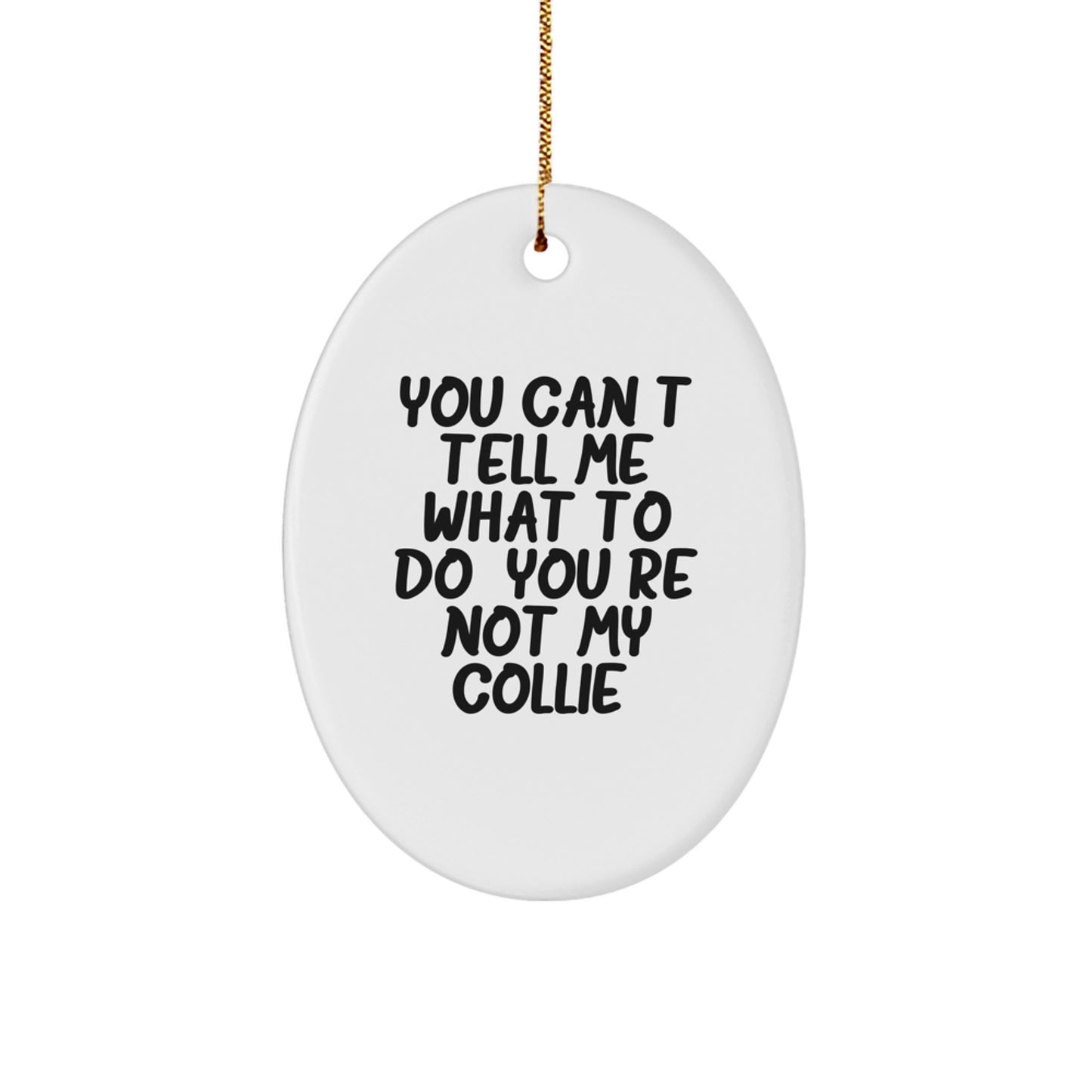 Funny Collie Dog Gifts for Women, Oval Ornament Quote - 'You Can't Tell Me What To Do. You're Not My Collie.', Christmas Unique Gifts from Friends - Image 1