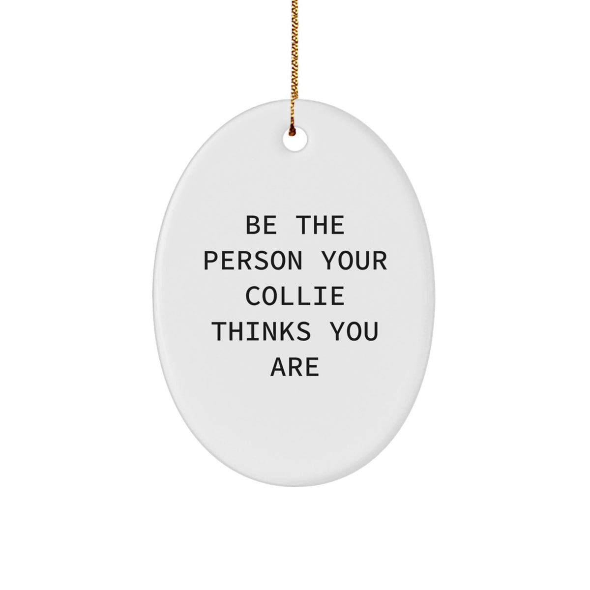 Funny Collie Dog Christmas Oval Ornament Gifts from Men to Family Friends - Image 1