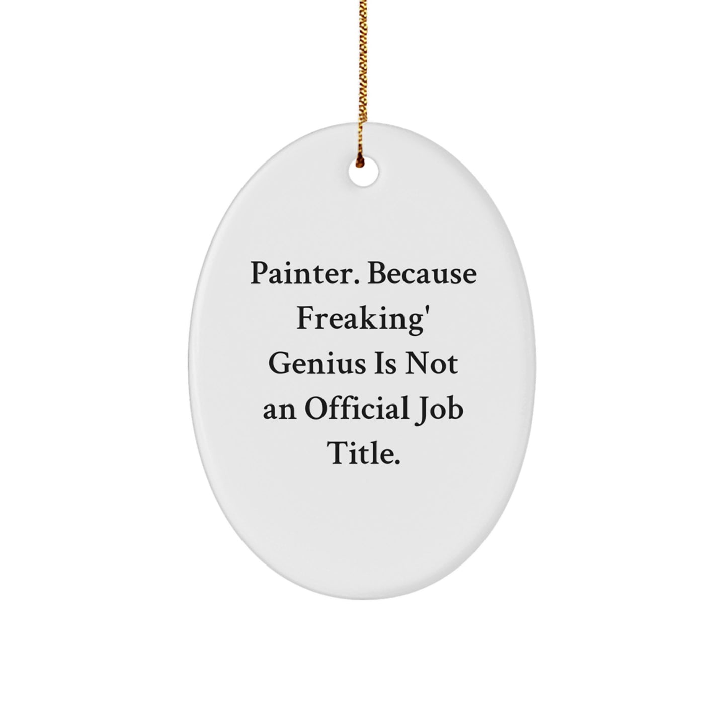 Funny Painter Inspired Oval Ornament Gifts from Men to Friends for Christmas - Oval Shaped Decorative Item - Image 1
