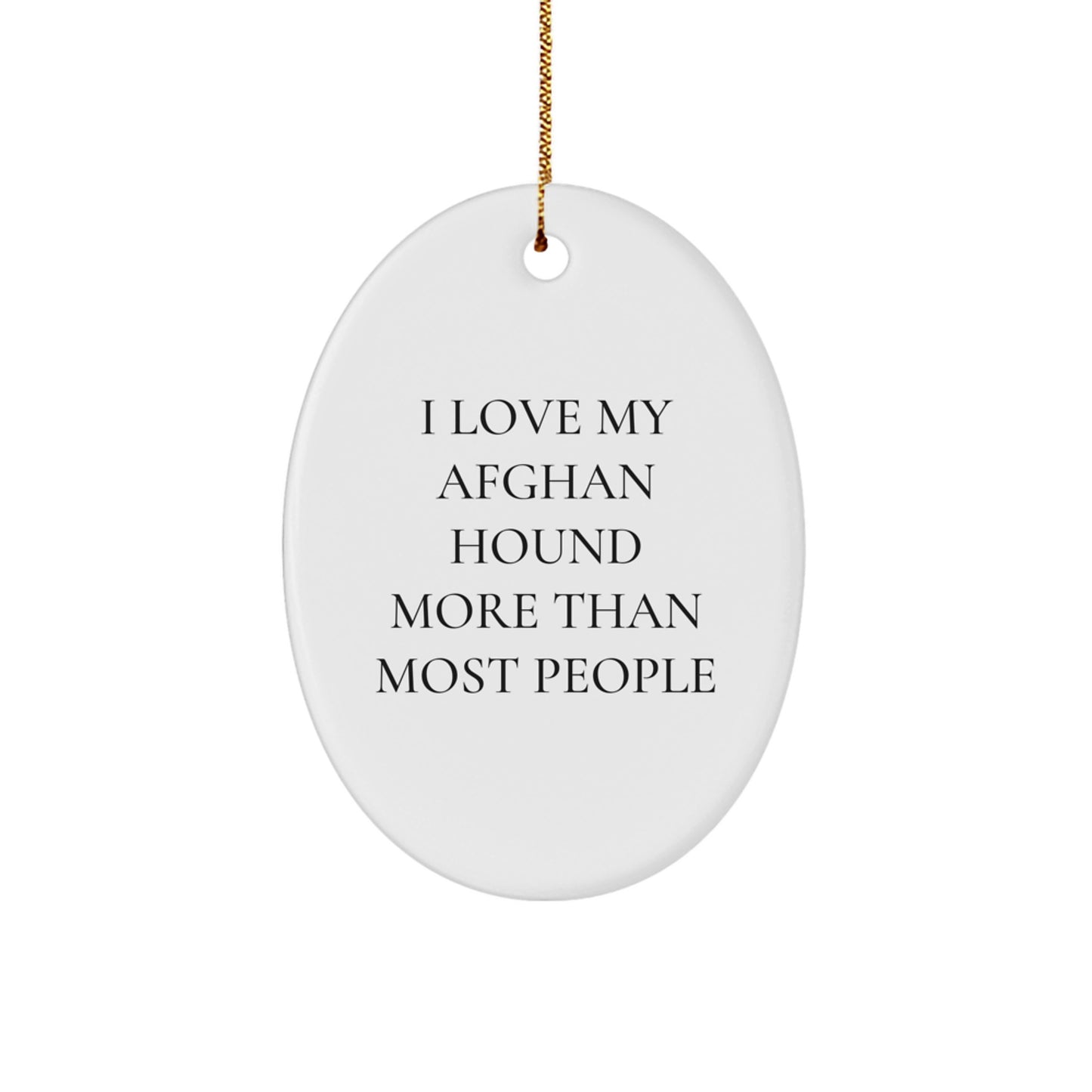 Funny Afghan Hound Dog Gifts from Men to Family - Oval Ornament for Christmas Unique Gifts - Image 1
