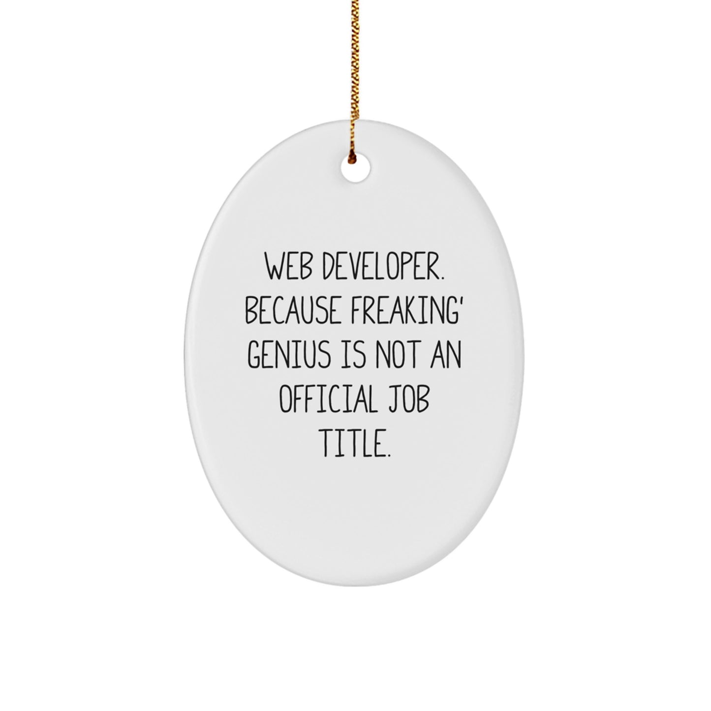 Funny Web Developer Oval Ornament Gifts from Friends for Christmas Unique Web Developer Office Decor - Image 1