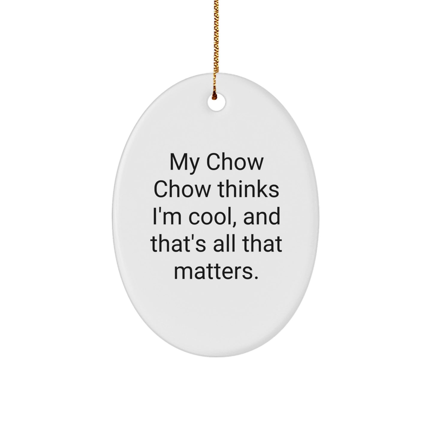 Funny Chow Chow Dog Oval Ornament Gifts from Friends for Christmas Decoration - Image 1