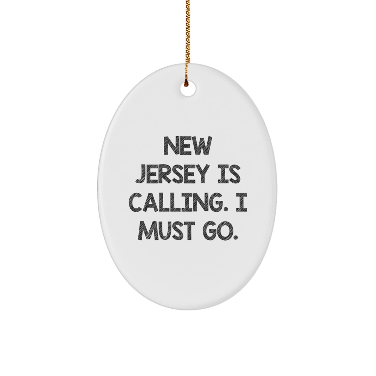 New Jersey Oval Ornament Gifts for Friends Family from Men Women Coworkers - Funny Christmas Decorations - Image 1