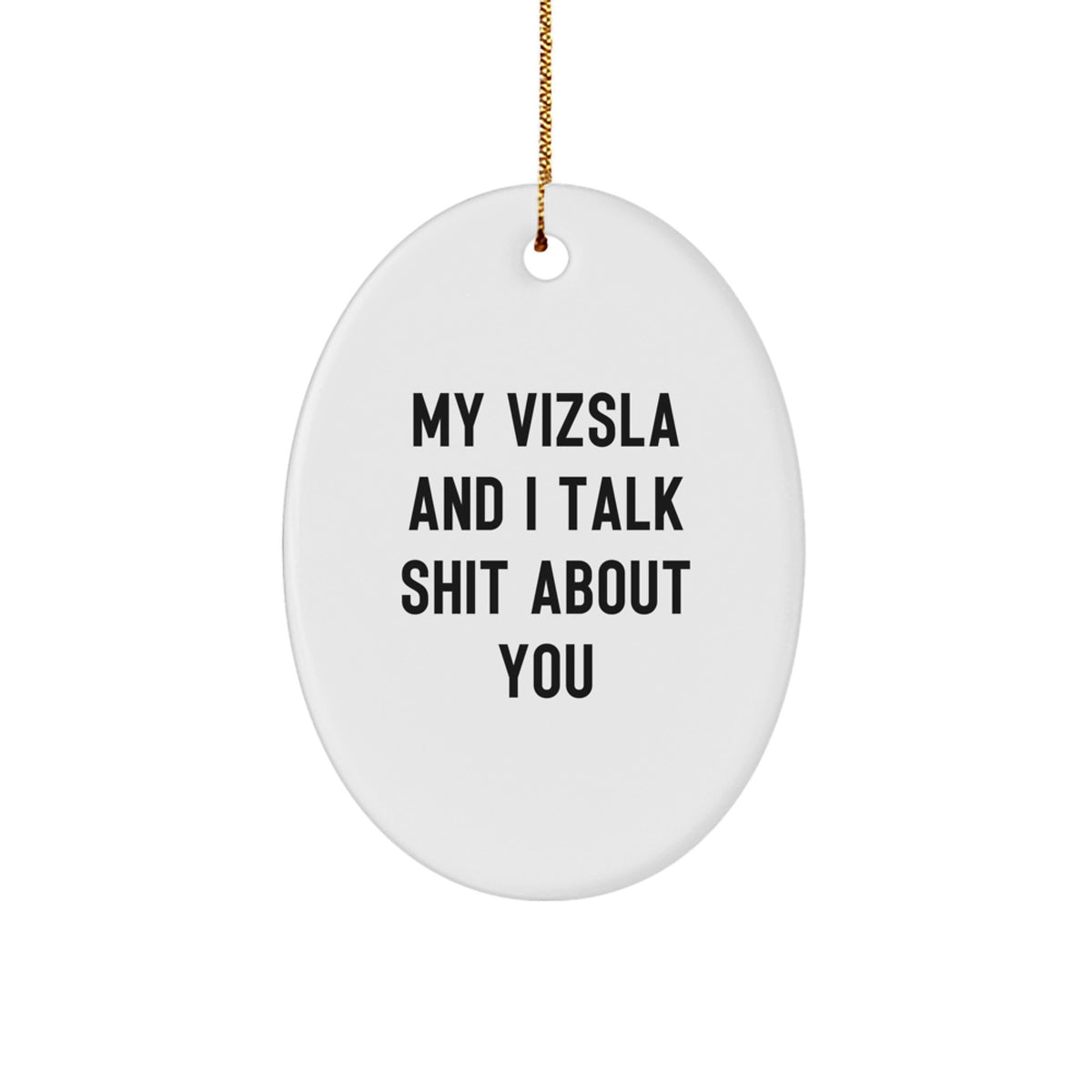 Witty Humorous Vizsla Dog Novelty Christmas Ornament for Friends Gift - Image 1