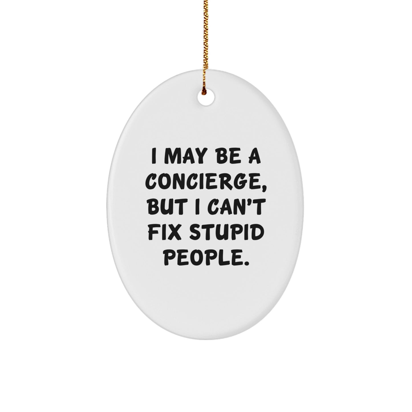 Oval Concierge Christmas Ornament for Coworkers Gift - Image 1