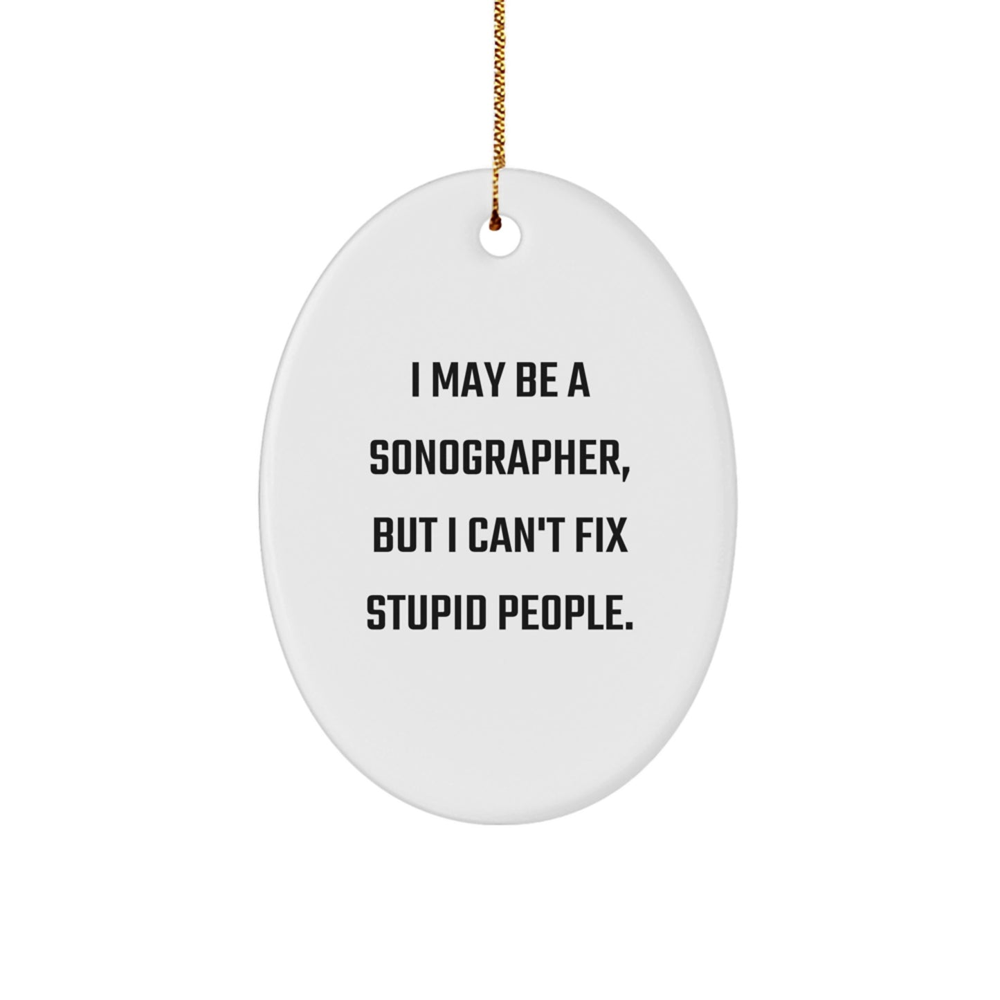 Sonographer Oval Christmas Ornament Idea for Coworkers Gift - Image 1