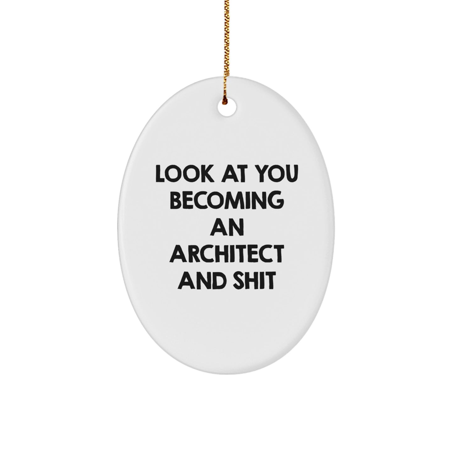 Funny Architect Oval Ornament Gifts for Friends - Look At You Becoming An Architect And Shit - Christmas Unique Gifts from Men - Image 1