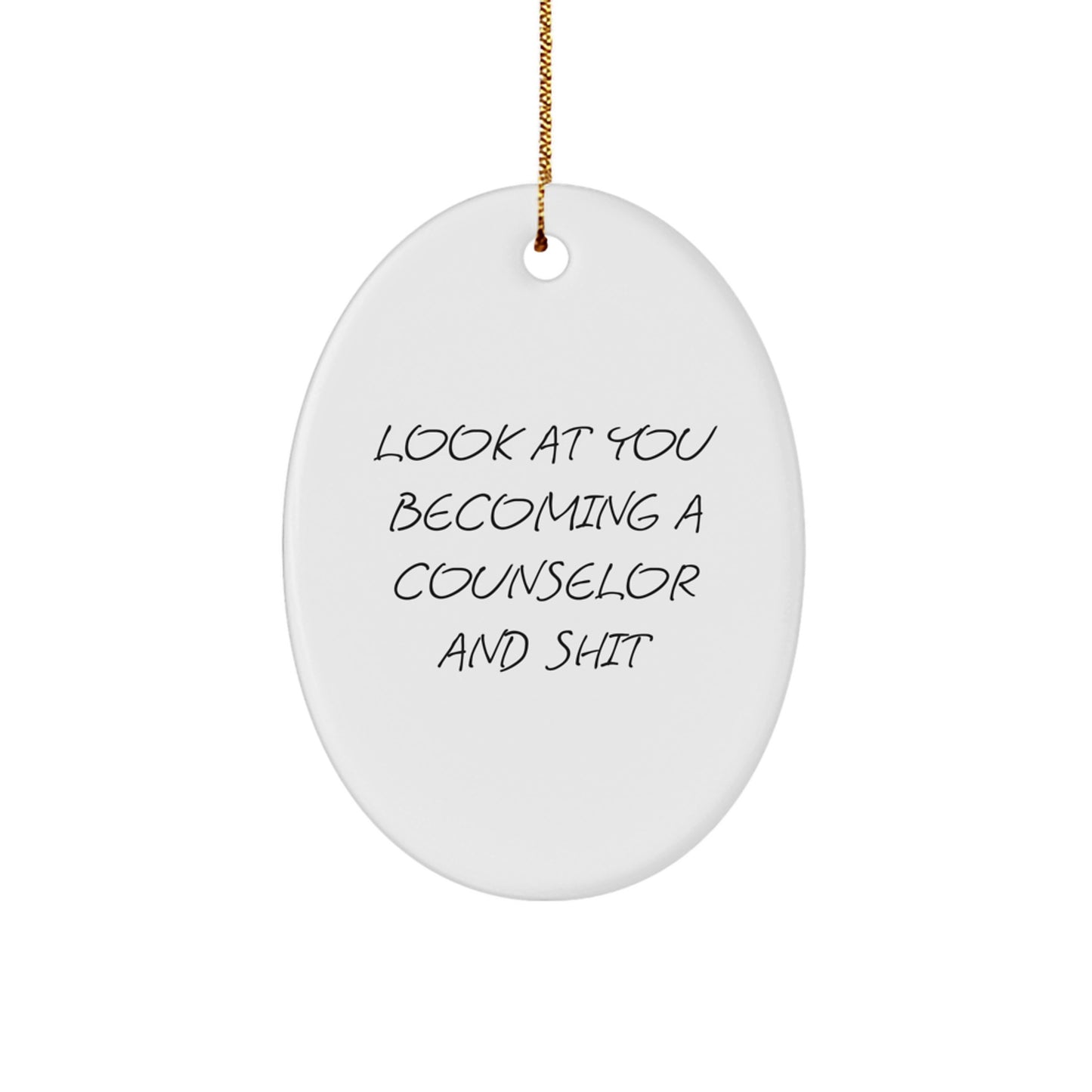 Funny Counselor Gifts from Men to Friends, Oval Ornament for Counselor at Christmas Unique Gifts - Image 1