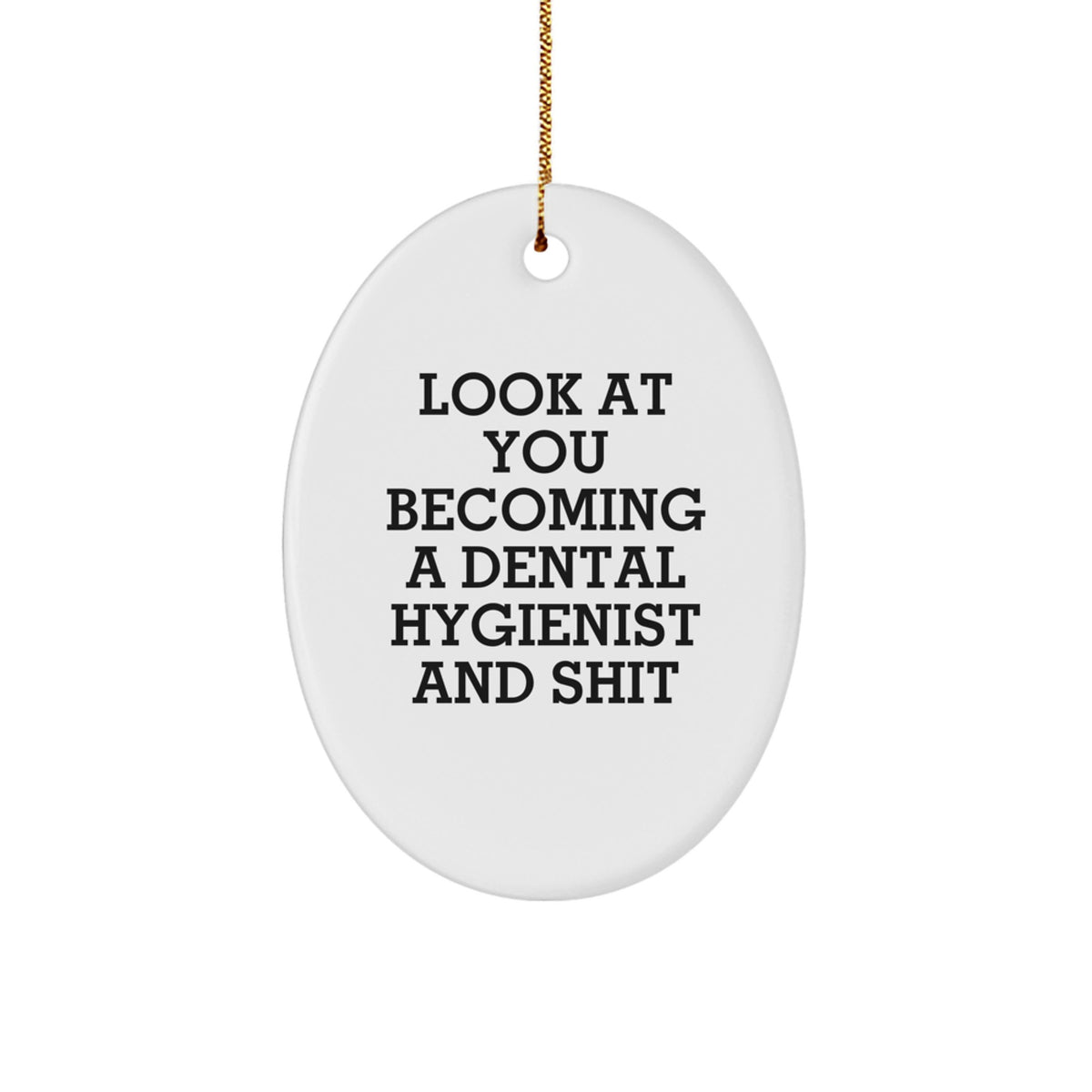 Funny Dental Hygienist Oval Ornament Gifts from Men to Friends, Gifts for Dental Hygienist Men Women, Christmas Unique Presents - Image 1