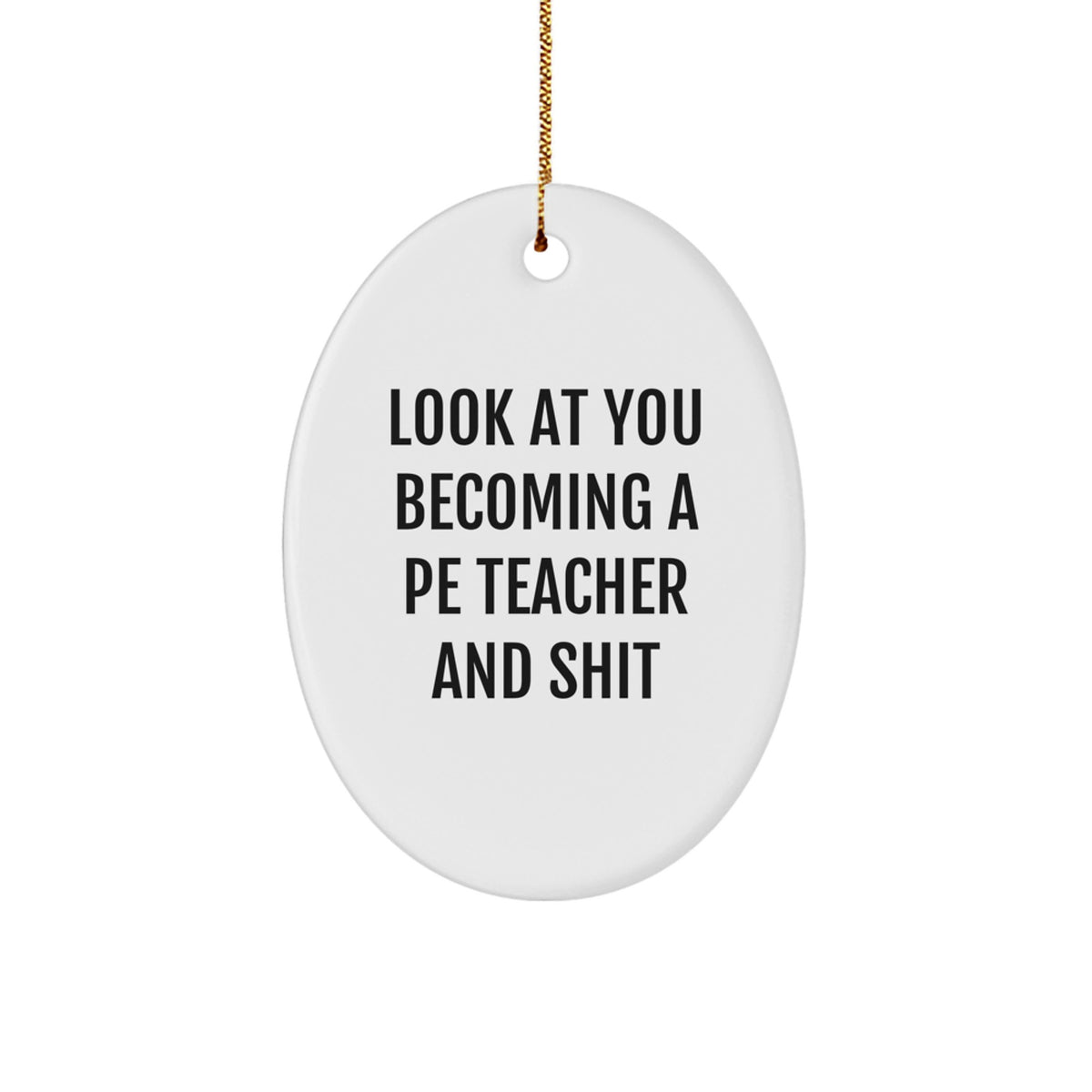 PE Teacher Christmas Ornament Keepsake for Him Gift Lighthearted Quote - Image 1