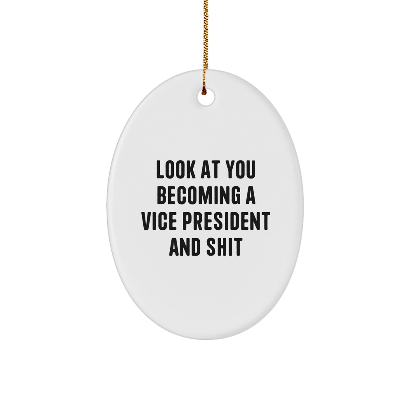 Funny Vice President Oval Ornament Gifts from Friends to Vice President, Unique Oval Shape Christmas Unique Gifts for Vice President - Image 1