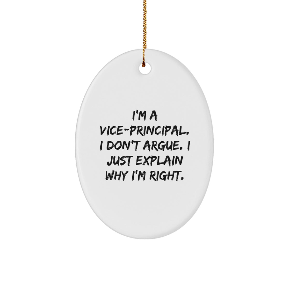 Whimsical Vice-principal Oval Christmas Ornament for Friends Gift - Image 1