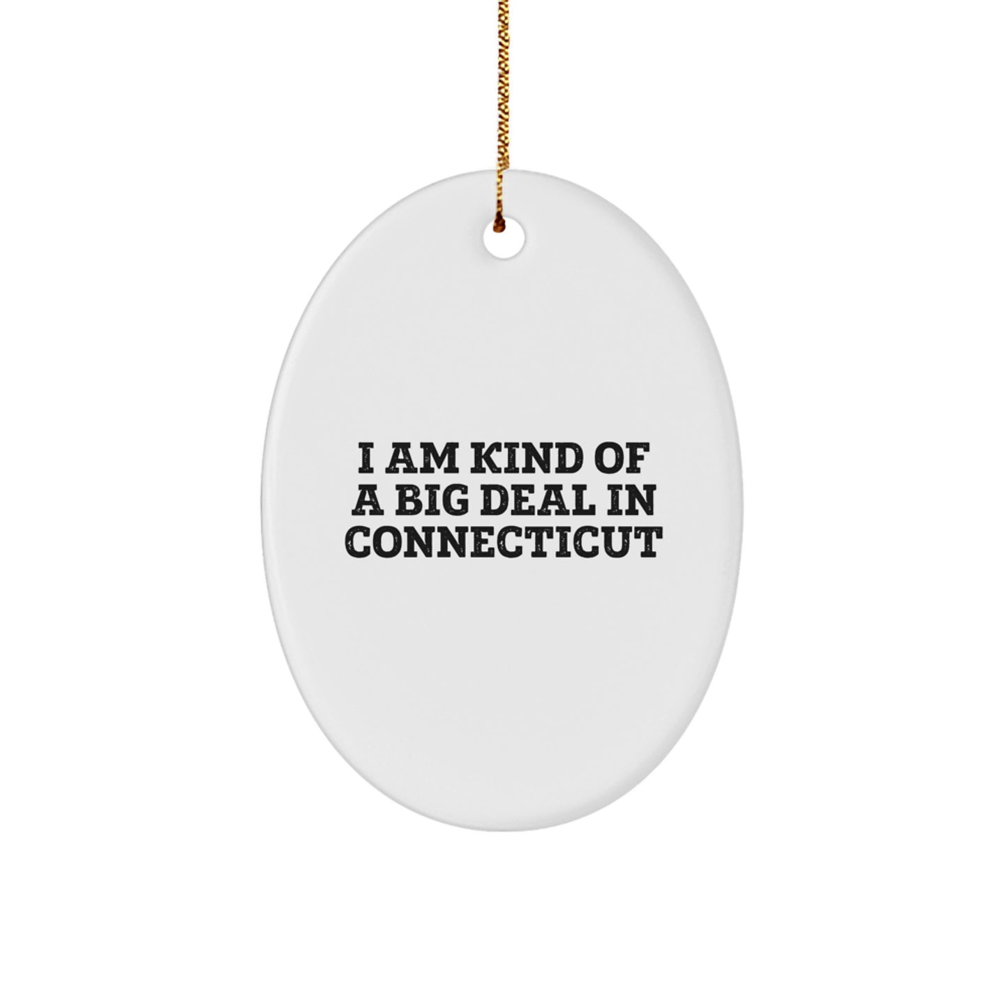 Funny Connecticut Oval Ornament - Gifts from Friends to Family in CT, Oval Decorations, Christmas Unique Gifts - Image 1