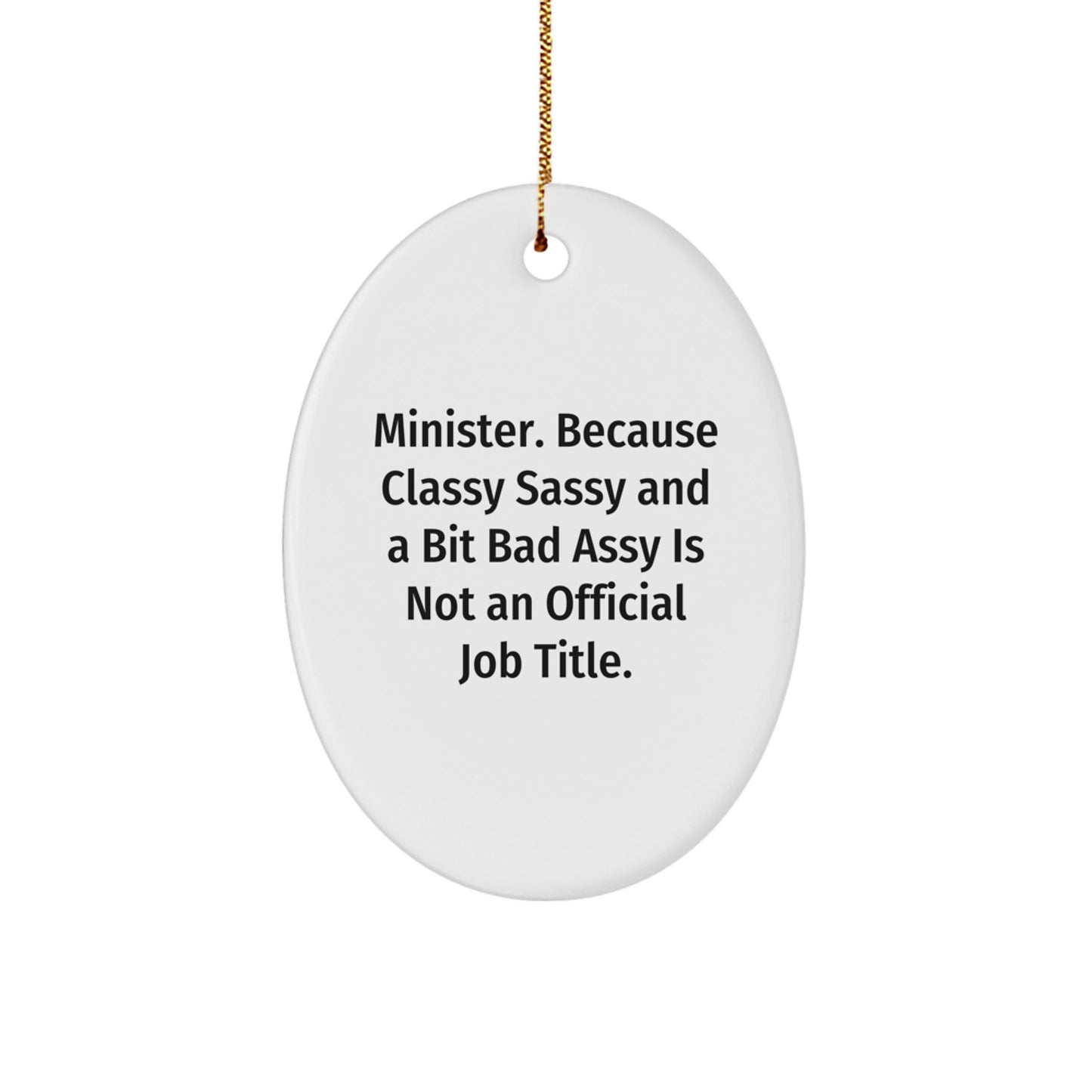 Funny Minister Oval Ornament Gifts for Men from Friends, Unique Minister Oval Ornament, Christmas Minister Gift - Image 1