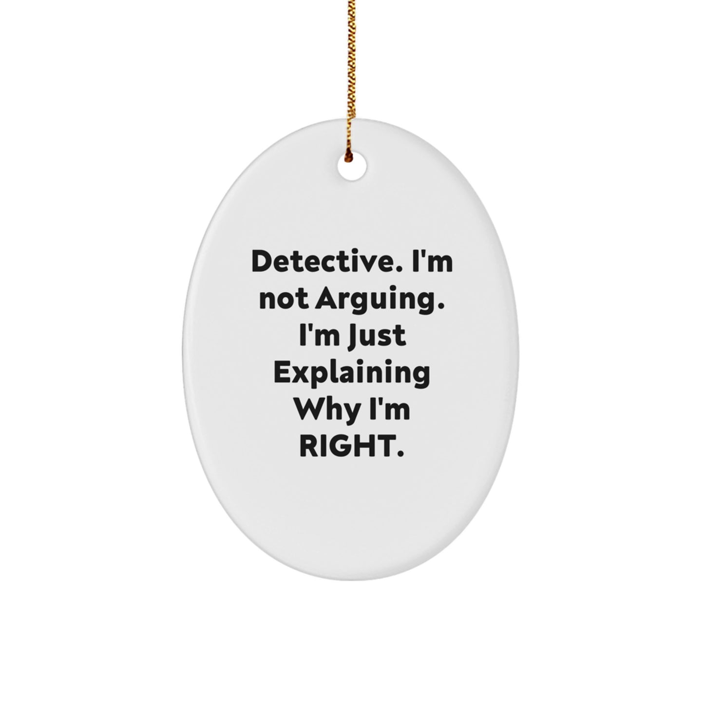 Funny Detective Gifts from Men to Friends, Unique Oval Ornament for Christmas Unique Gifts - Image 1