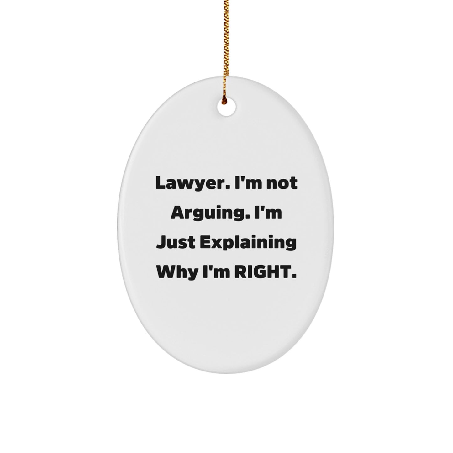 Funny Lawyer Gift from Friends - Cute Oval Ornament for Lawyer Christmas Unique - Image 1