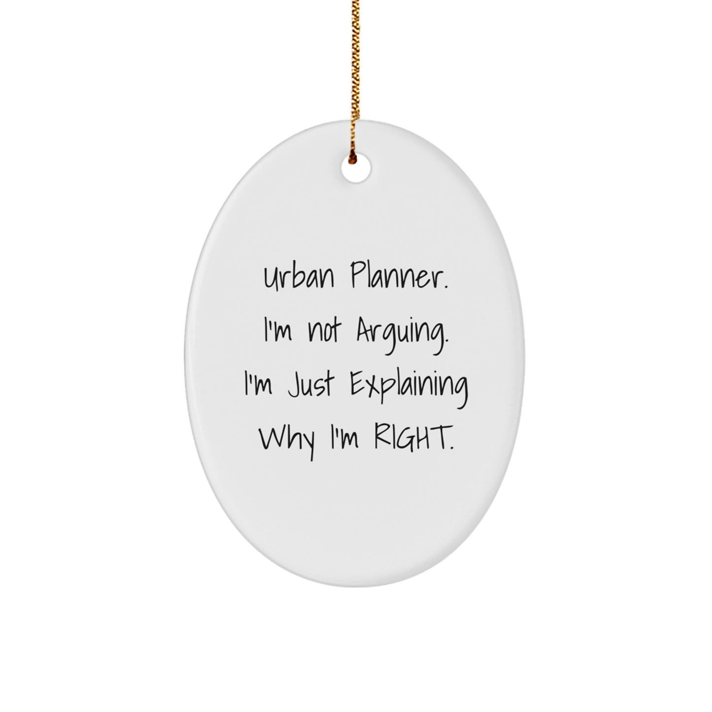 Urban Planner Gifts from Friends, Funny Oval Ornament, Christmas Unique Gifts for Urban Planner - Image 1