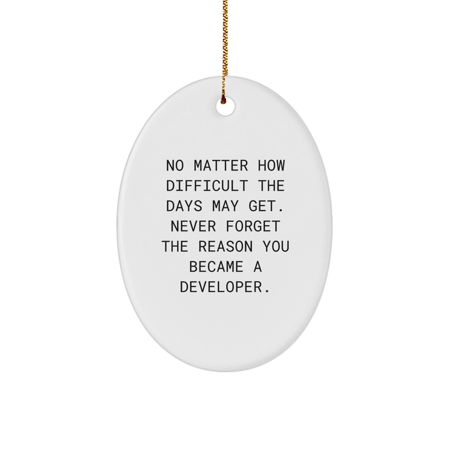 Inspirational Developer Oval Ornament Gifts from Men Friends, Perfect Christmas Unique Gifts for Him Her Coworkers Family - Image 1
