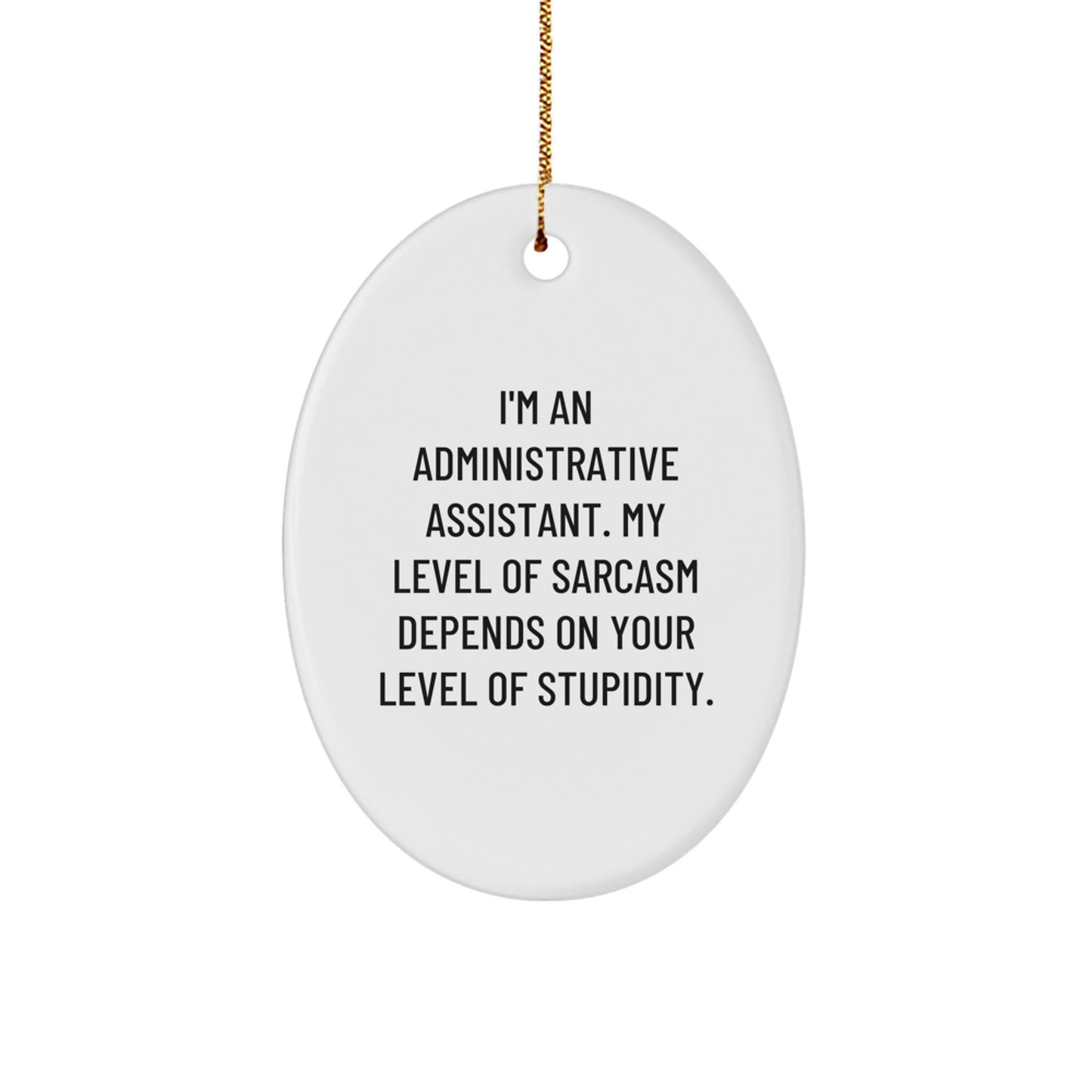 Funny Sarcastic Administrative Assistant Oval Ornament Gifts from Friends for Administrative Assistants, Christmas Unique Ornaments with Humor - Image 1