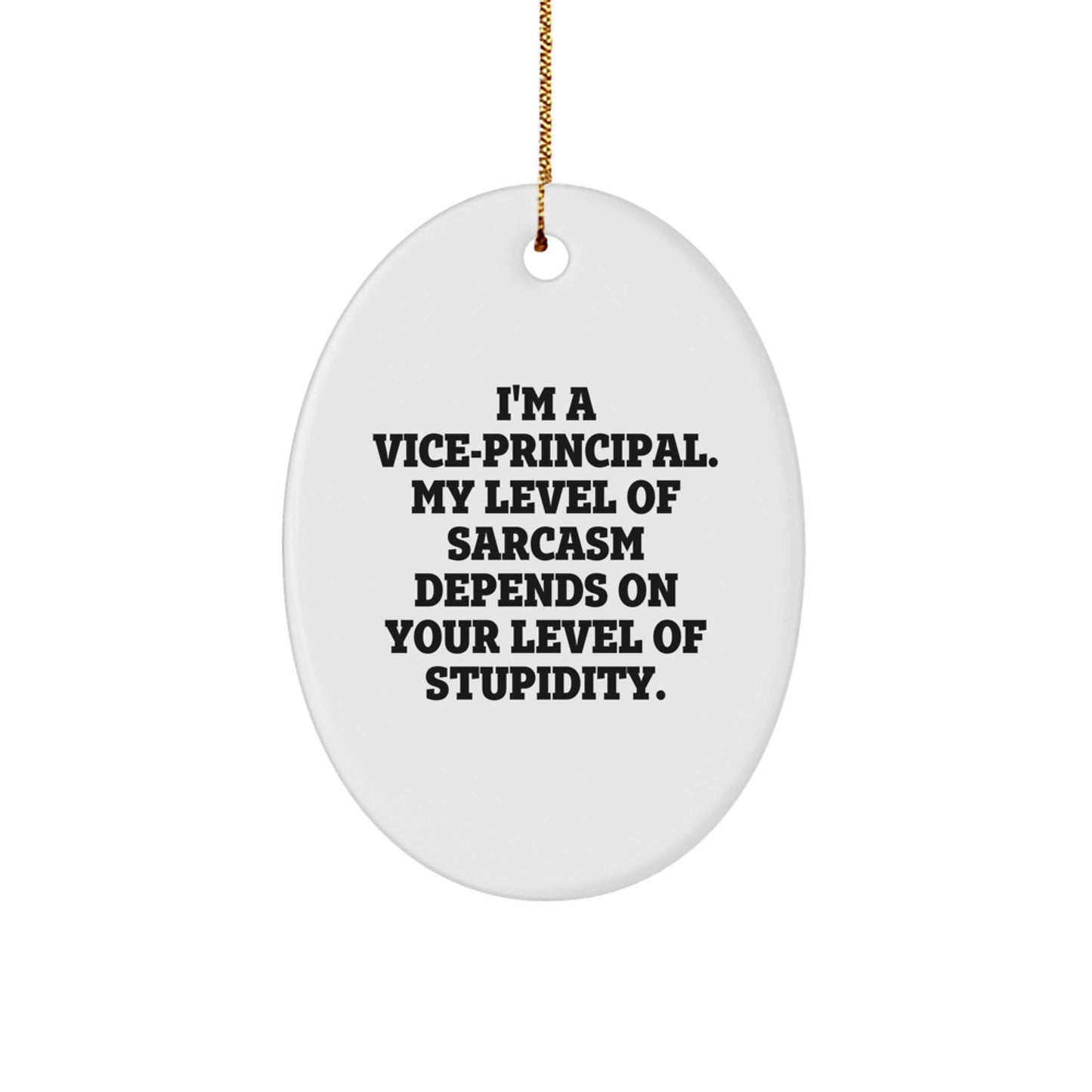 Funny Vice-principal Sarcasm Oval Ornament, Gifts from Friends for Female Vice-principal, Unique Christmas Unique Gifts for Vice-principal - Image 1