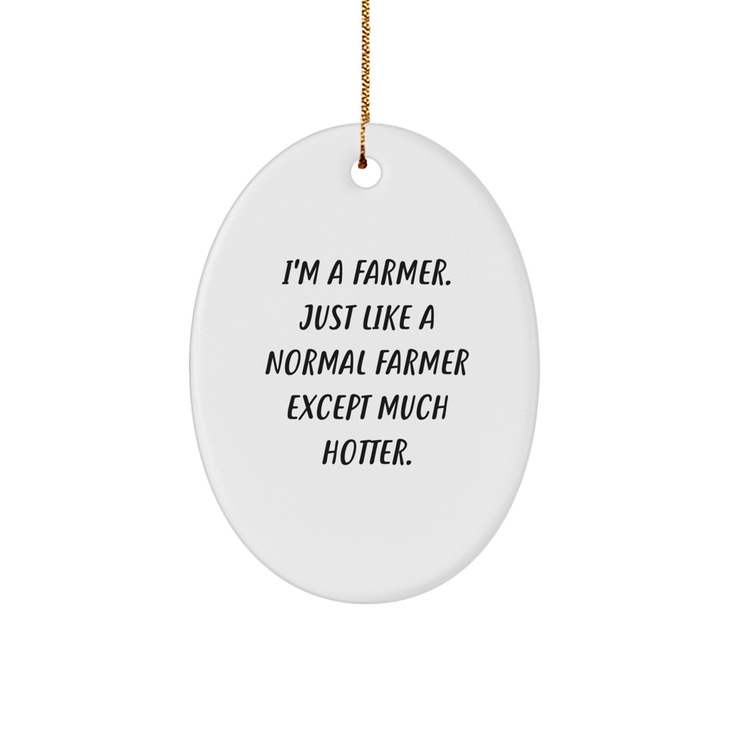 Christmas Gift Oval Ornament for Her Present – I'm A Farmer – Warm & - Image 1