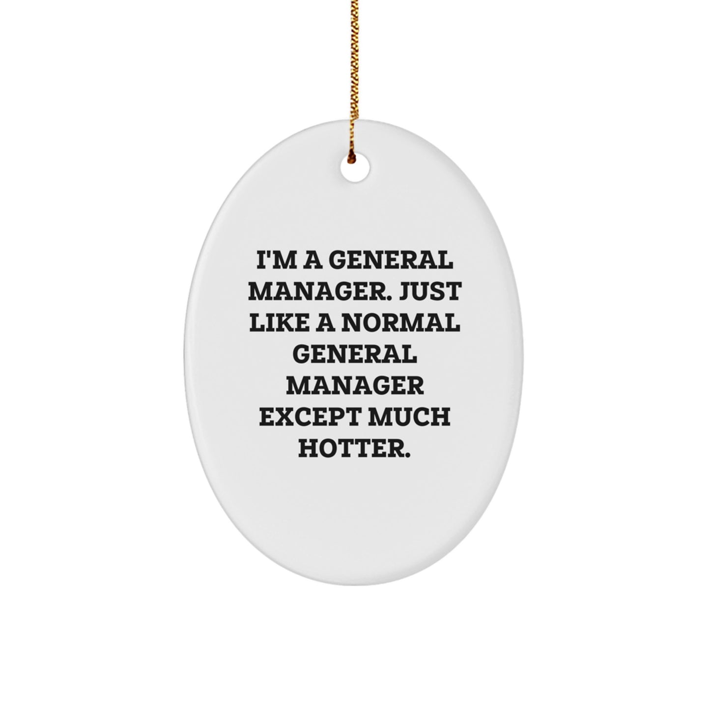 Christmas Gift for Her General Manager Oval Ornament Present - Image 1