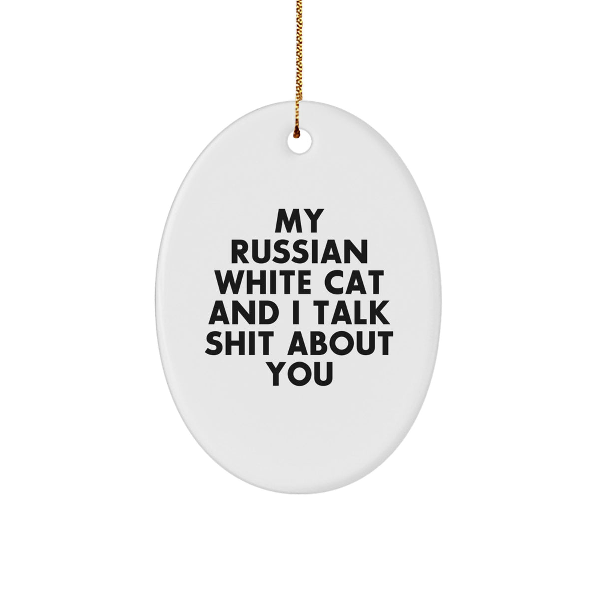 Russian White Cat Keepsake Surprise Christmas Ornament for Him Gift - Image 1