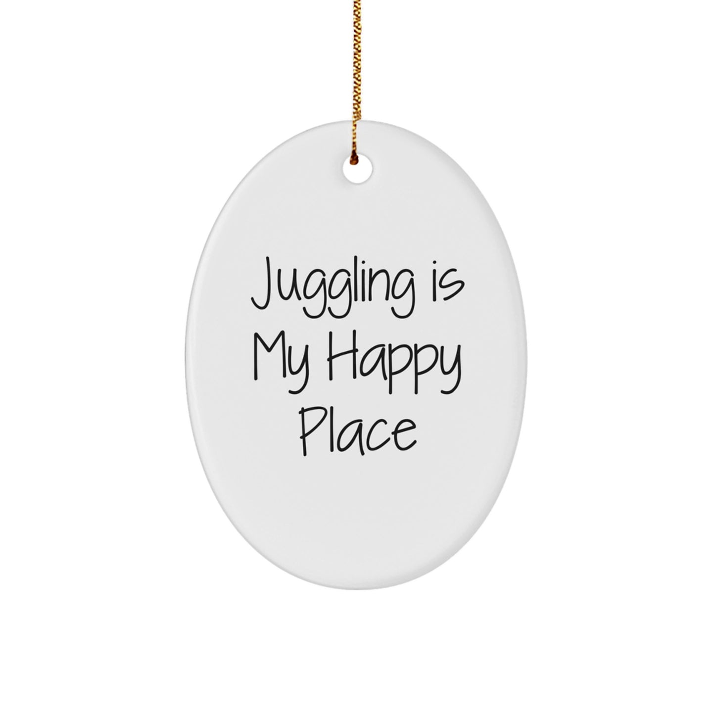 Christmas Gift for Her Juggling Oval Ornament Present Bright Glow - Image 1